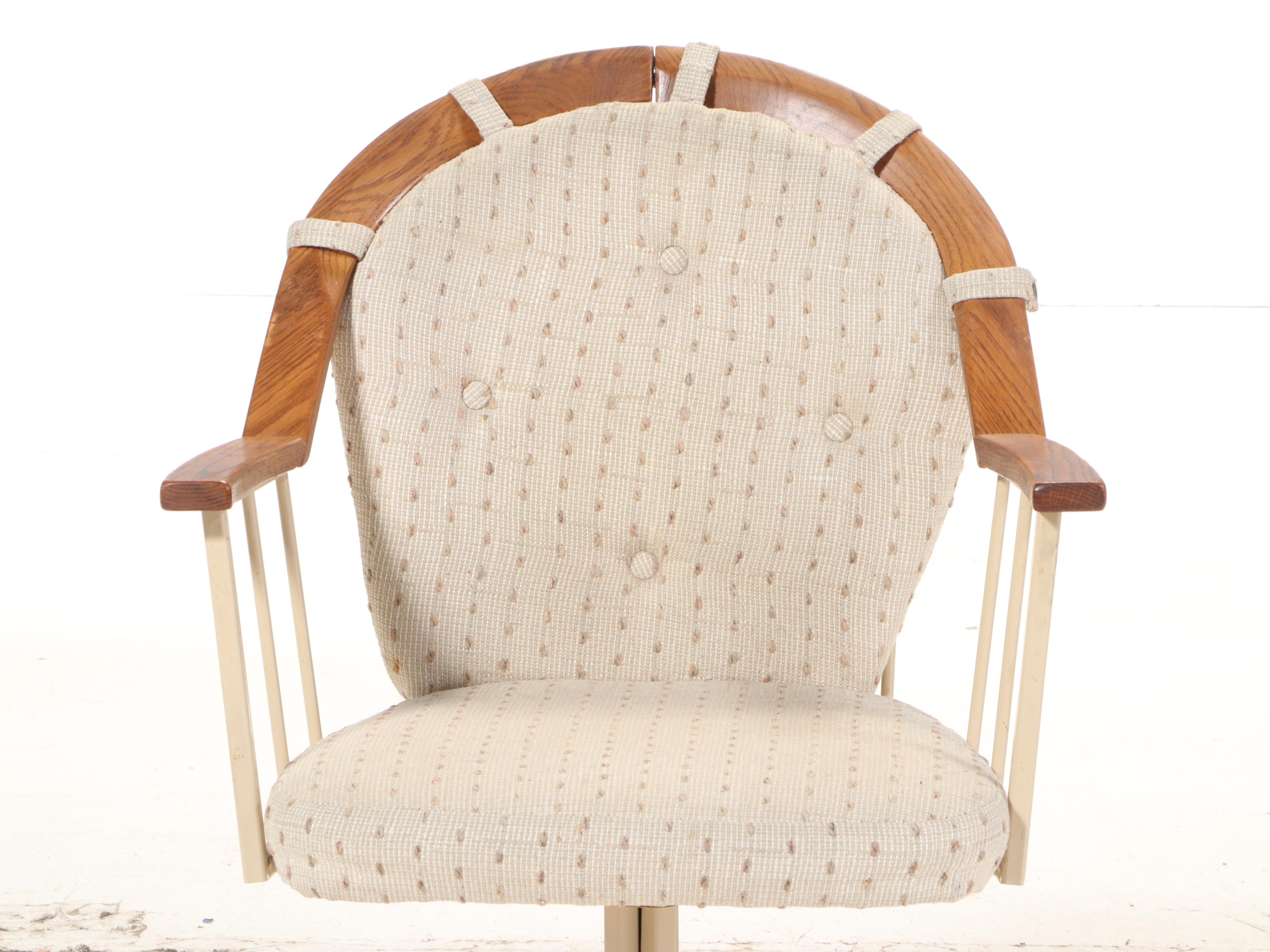 Three Stoneville Furniture Metal Dining Chairs on Casters with Laminate Table