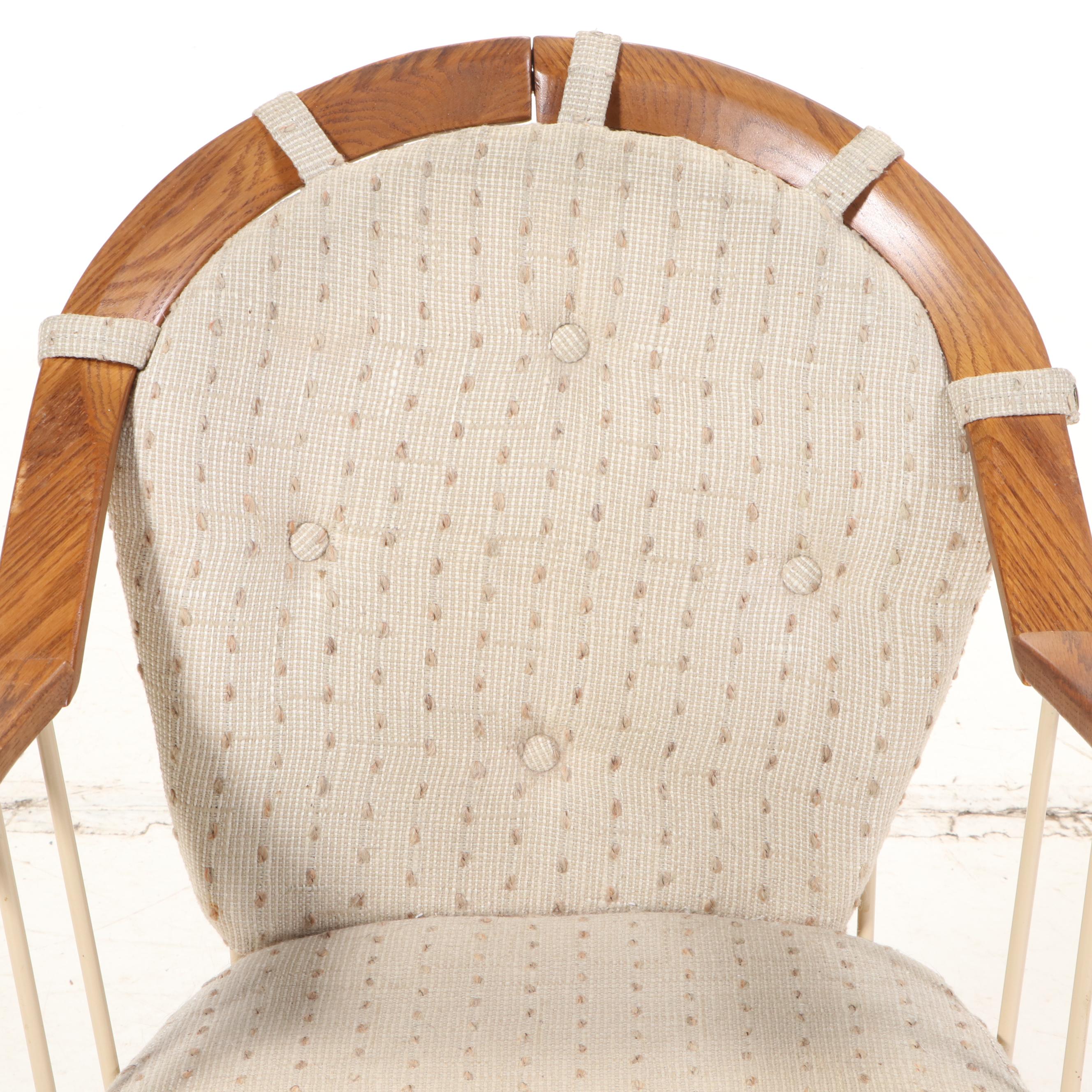 Three Stoneville Furniture Metal Dining Chairs on Casters with Laminate Table