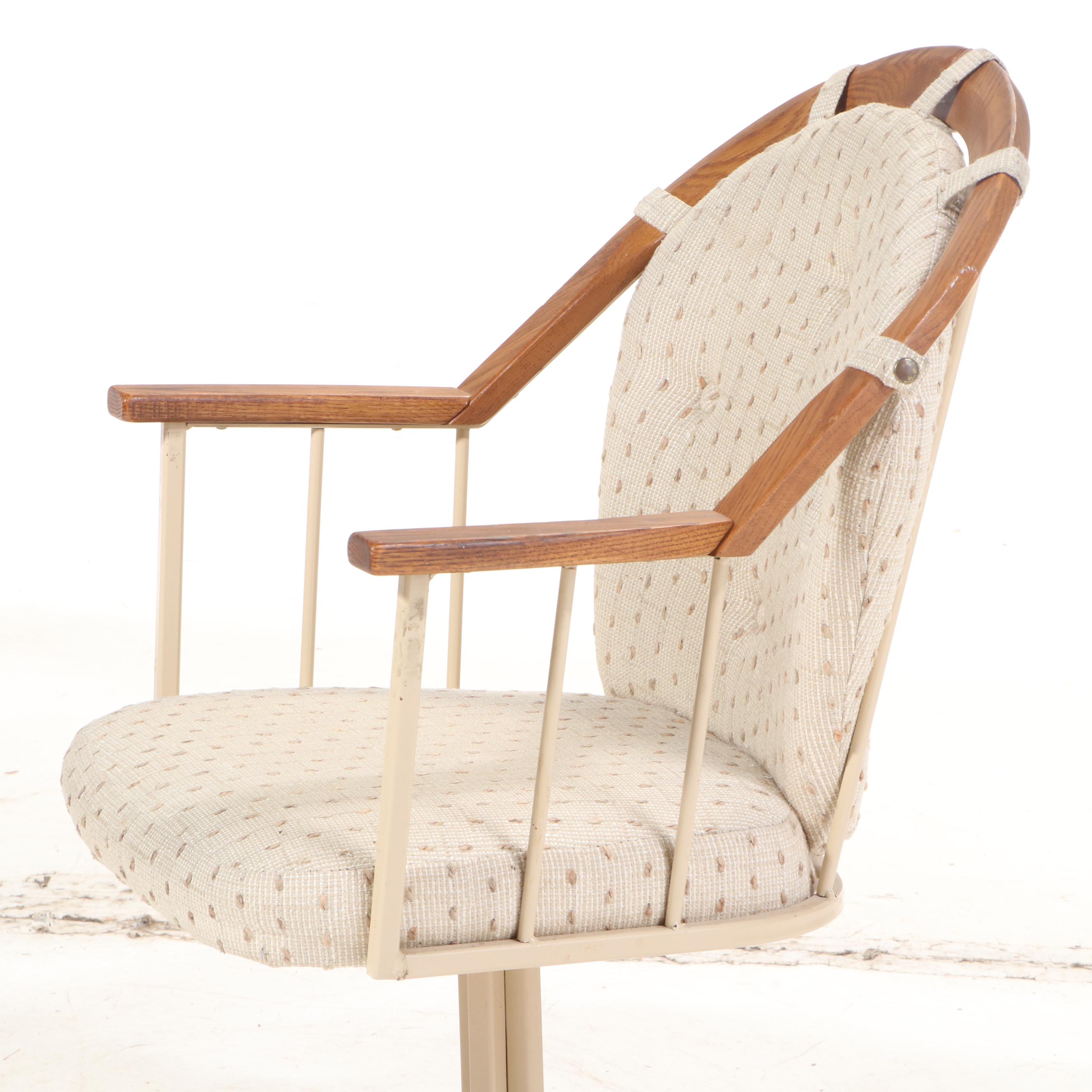 Three Stoneville Furniture Metal Dining Chairs on Casters with Laminate Table