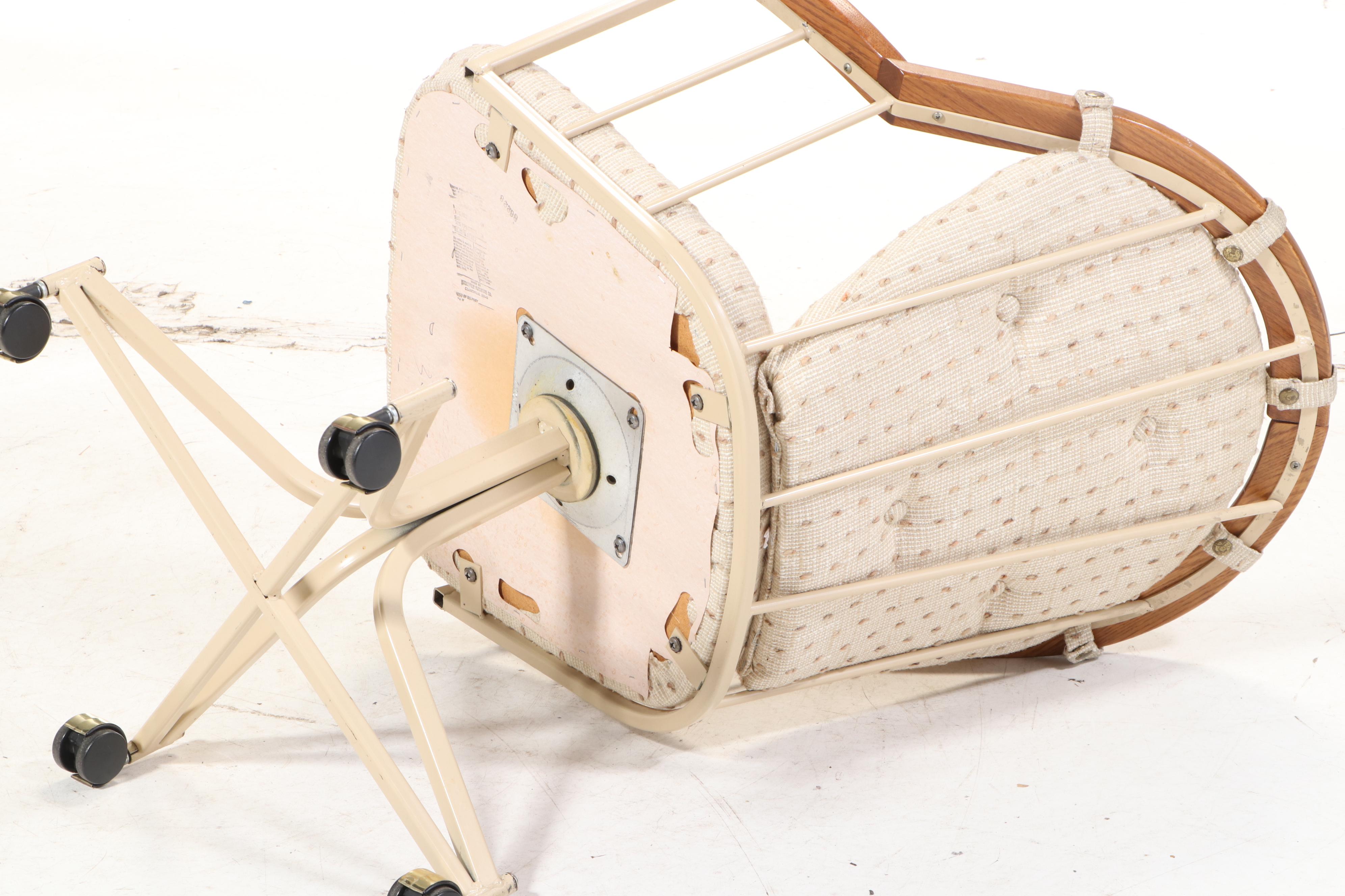 Three Stoneville Furniture Metal Dining Chairs on Casters with Laminate Table