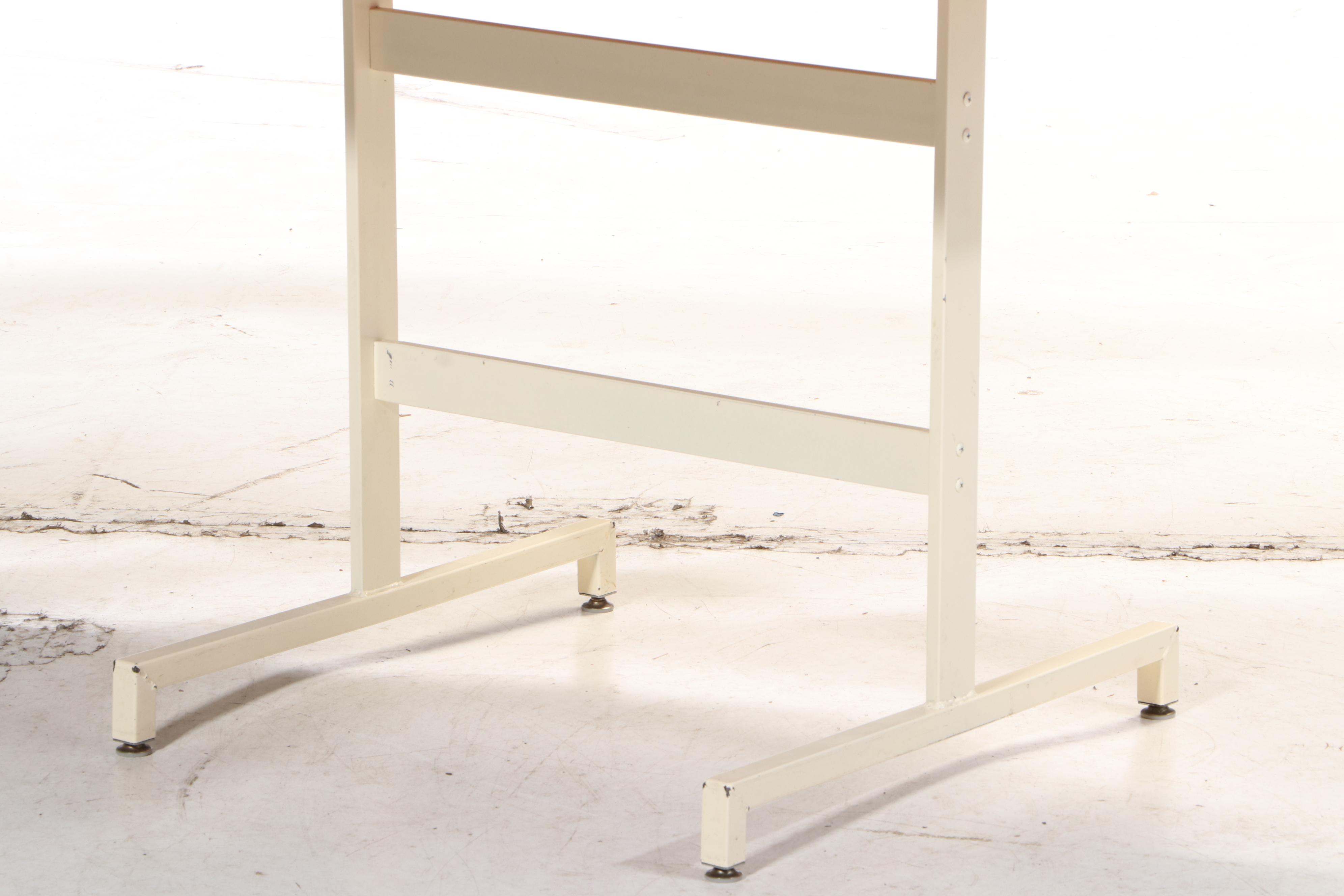 Three Stoneville Furniture Metal Dining Chairs on Casters with Laminate Table