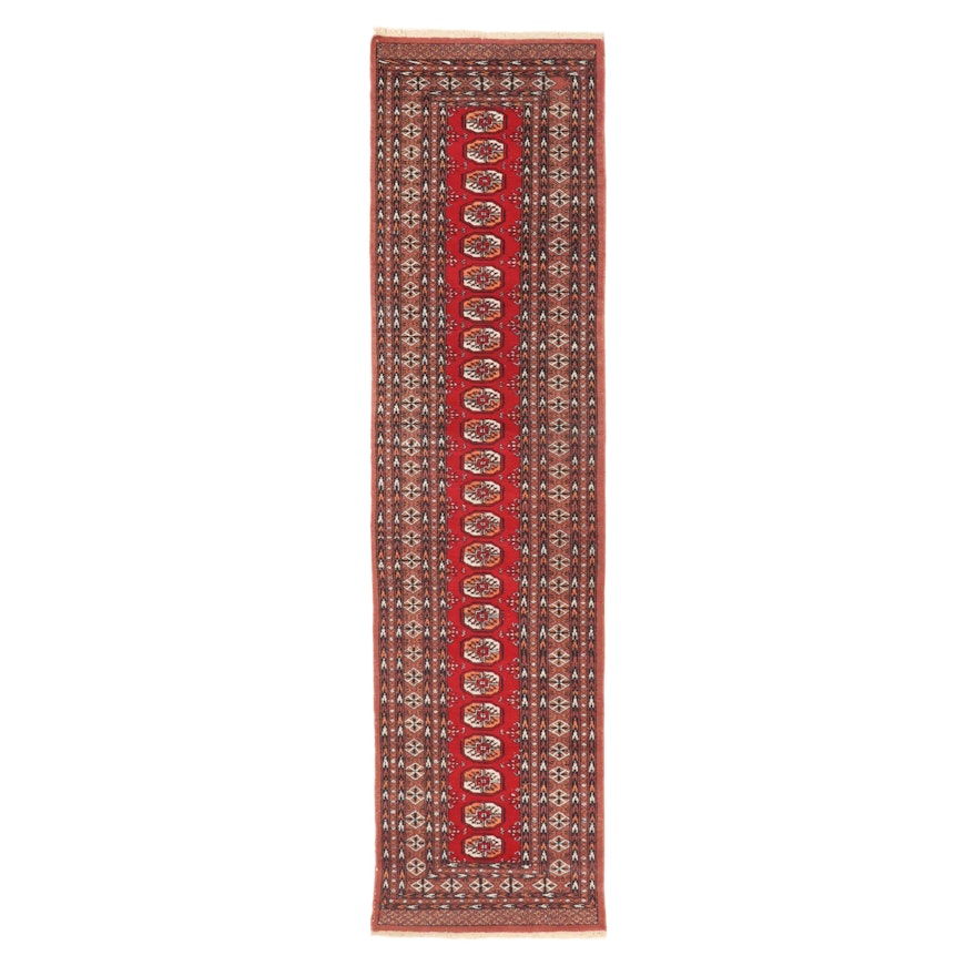 2'6 x 9'11 Hand-Knotted Pakistani Turkmen Bkhara Carpet Runner, 2000s