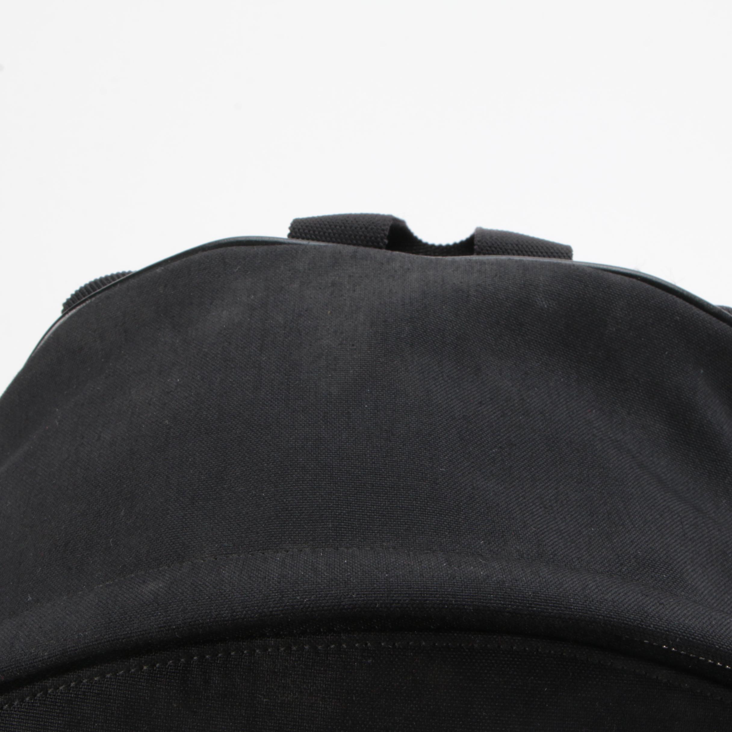 Yves Saint Laurent City Backpack in Black Canvas with Leather Trim