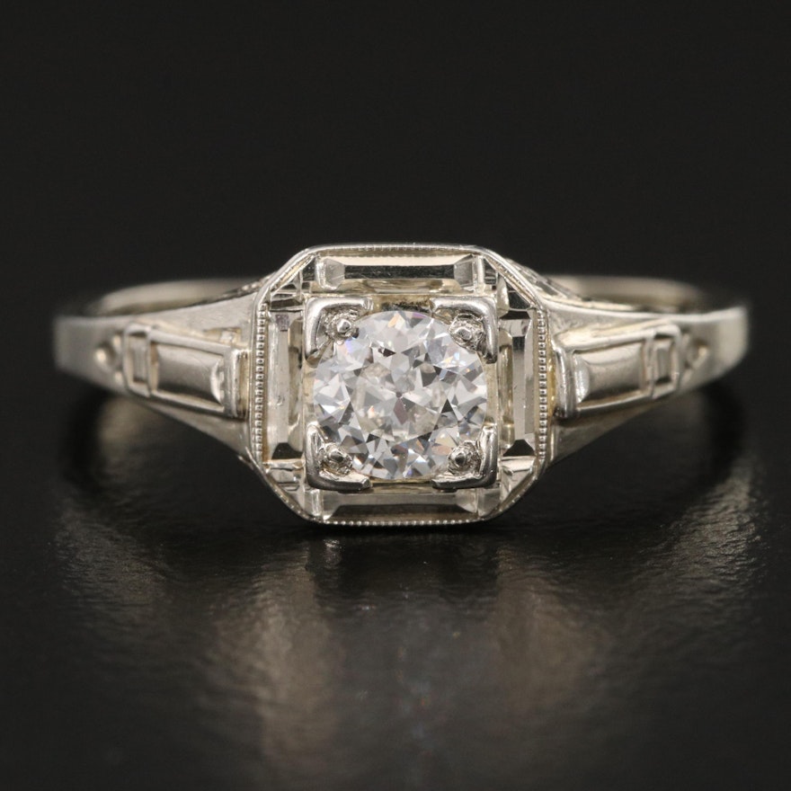 Early Art Deco 18K Diamond Ring