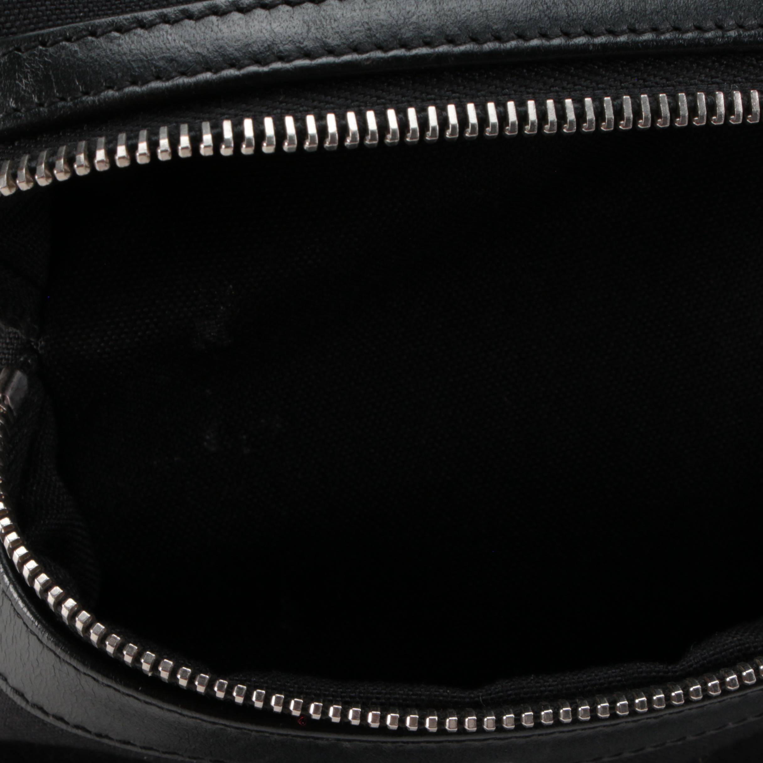 Yves Saint Laurent City Backpack in Black Canvas with Leather Trim