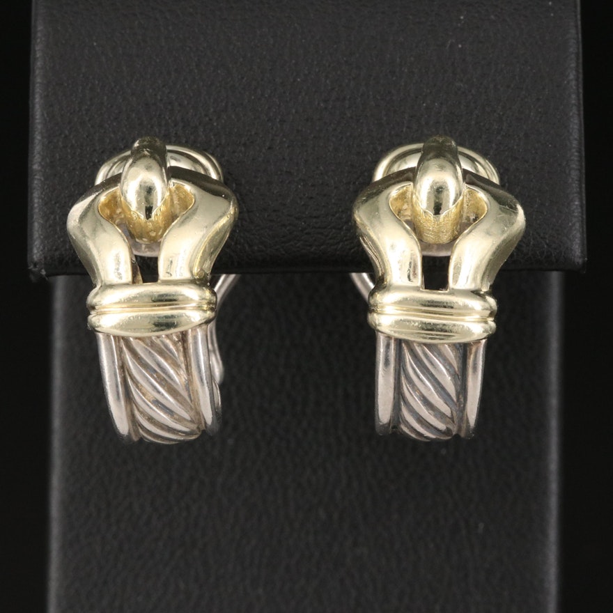 David Yurman Sterling Cable Buckle Earrings