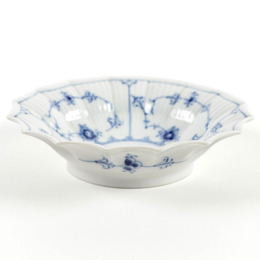 Royal Copenhagen "Blue Fluted" Porcelain Pickle Dish, 1963