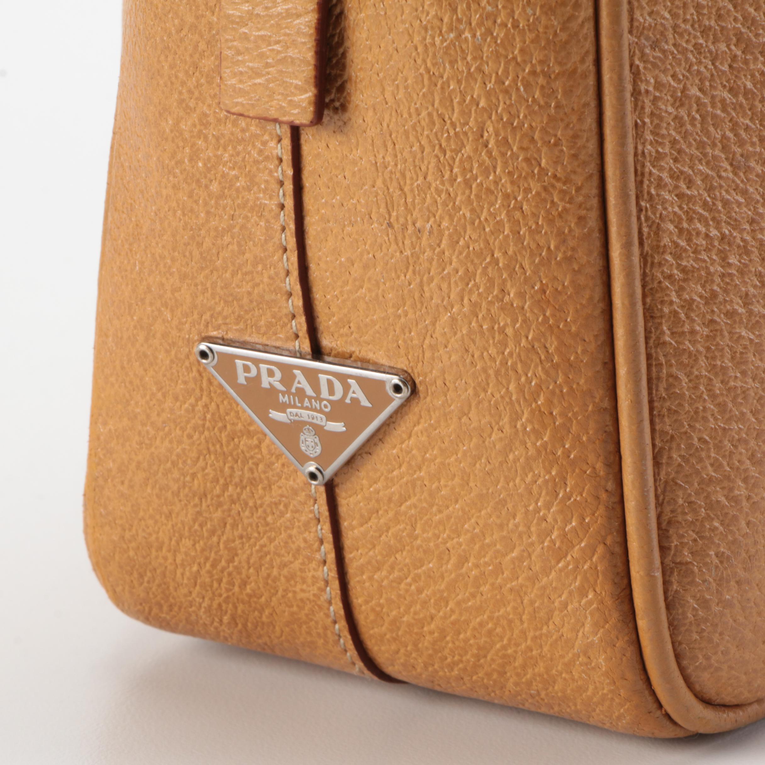 Prada Horizontal Sport Shoulder Bag in Brown Cinghiale Leather