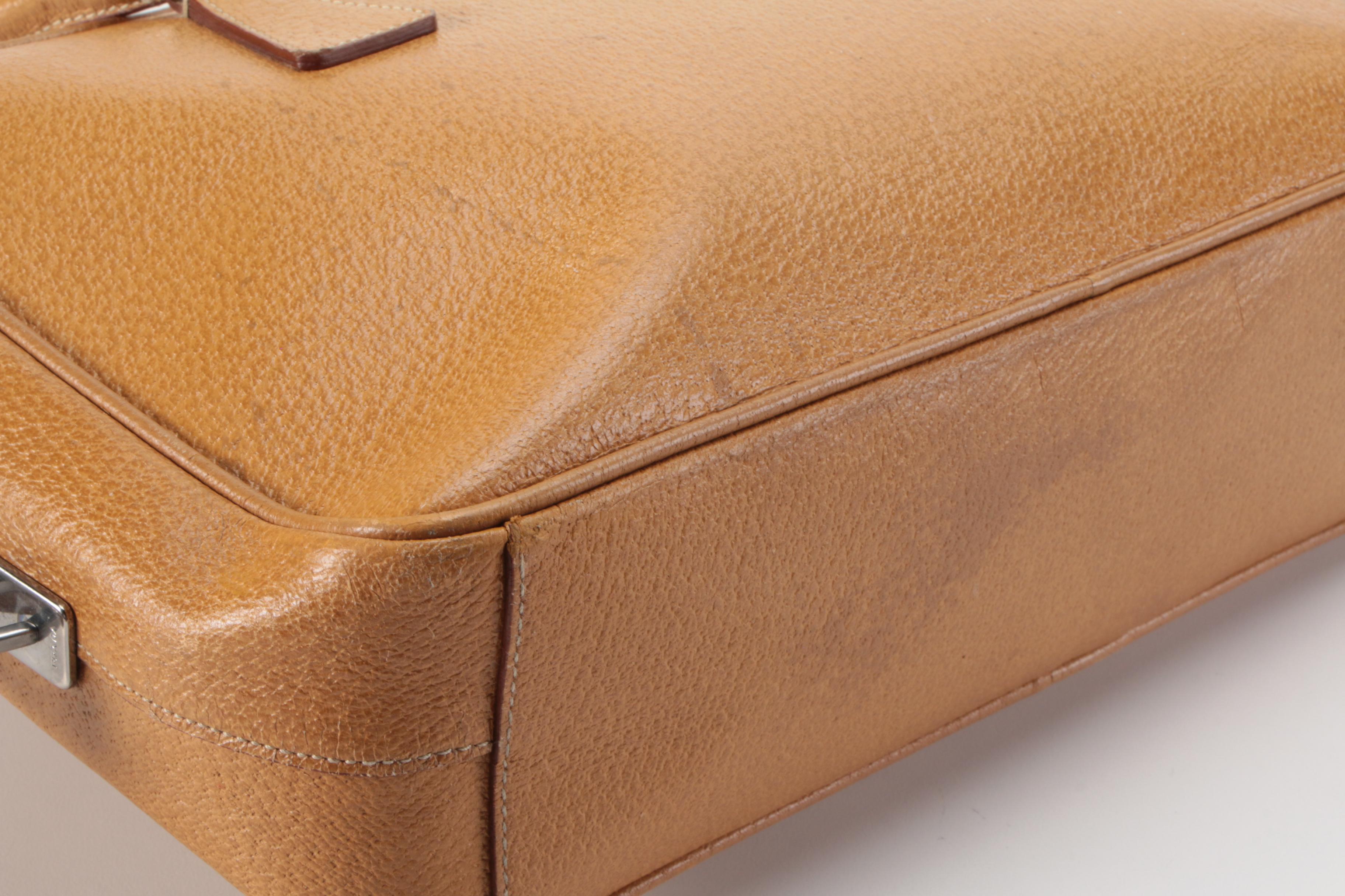 Prada Horizontal Sport Shoulder Bag in Brown Cinghiale Leather