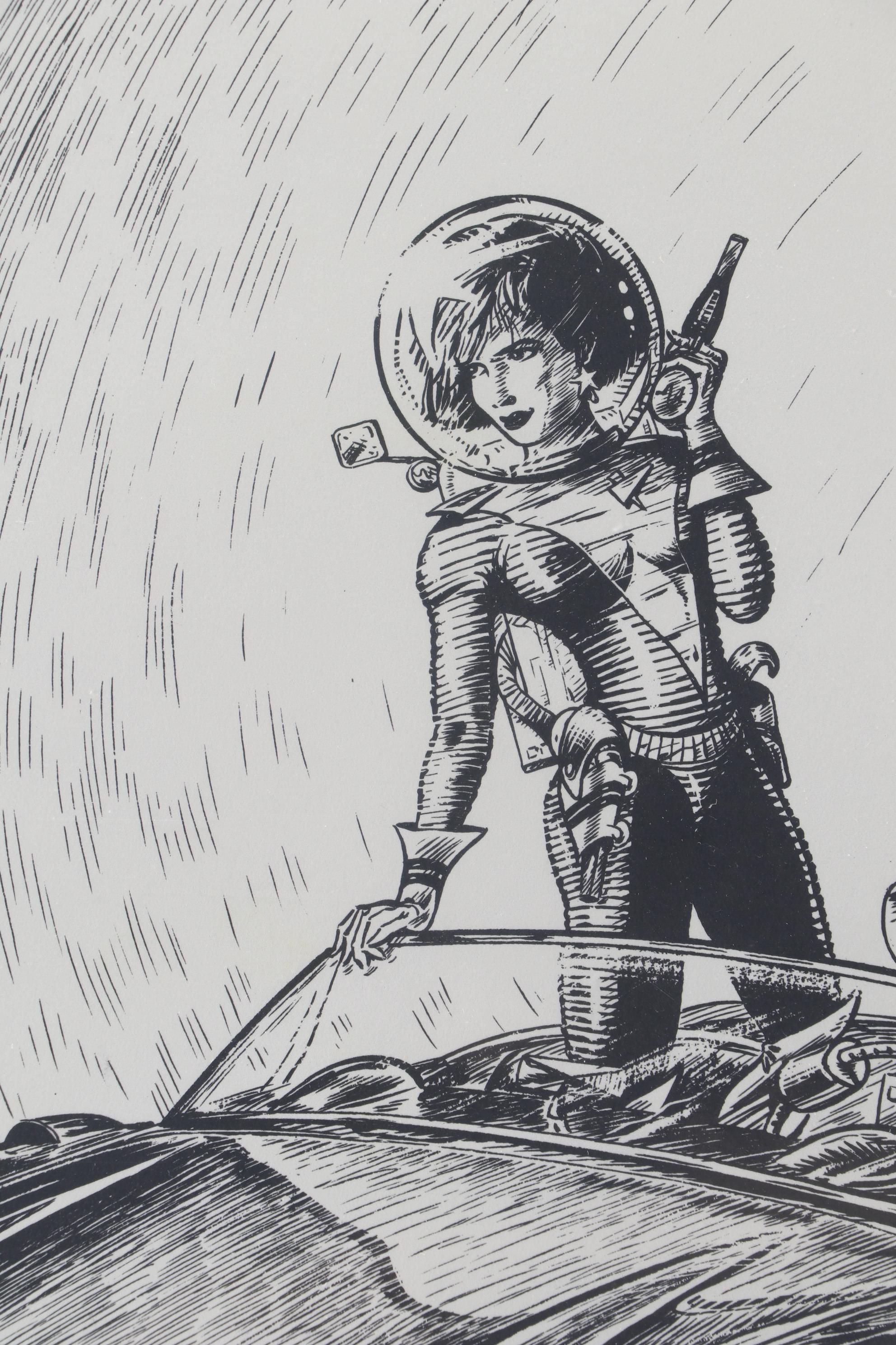 Allen Freemen Limited Edition and Gary Barker Drawings, Sketches, 1990s