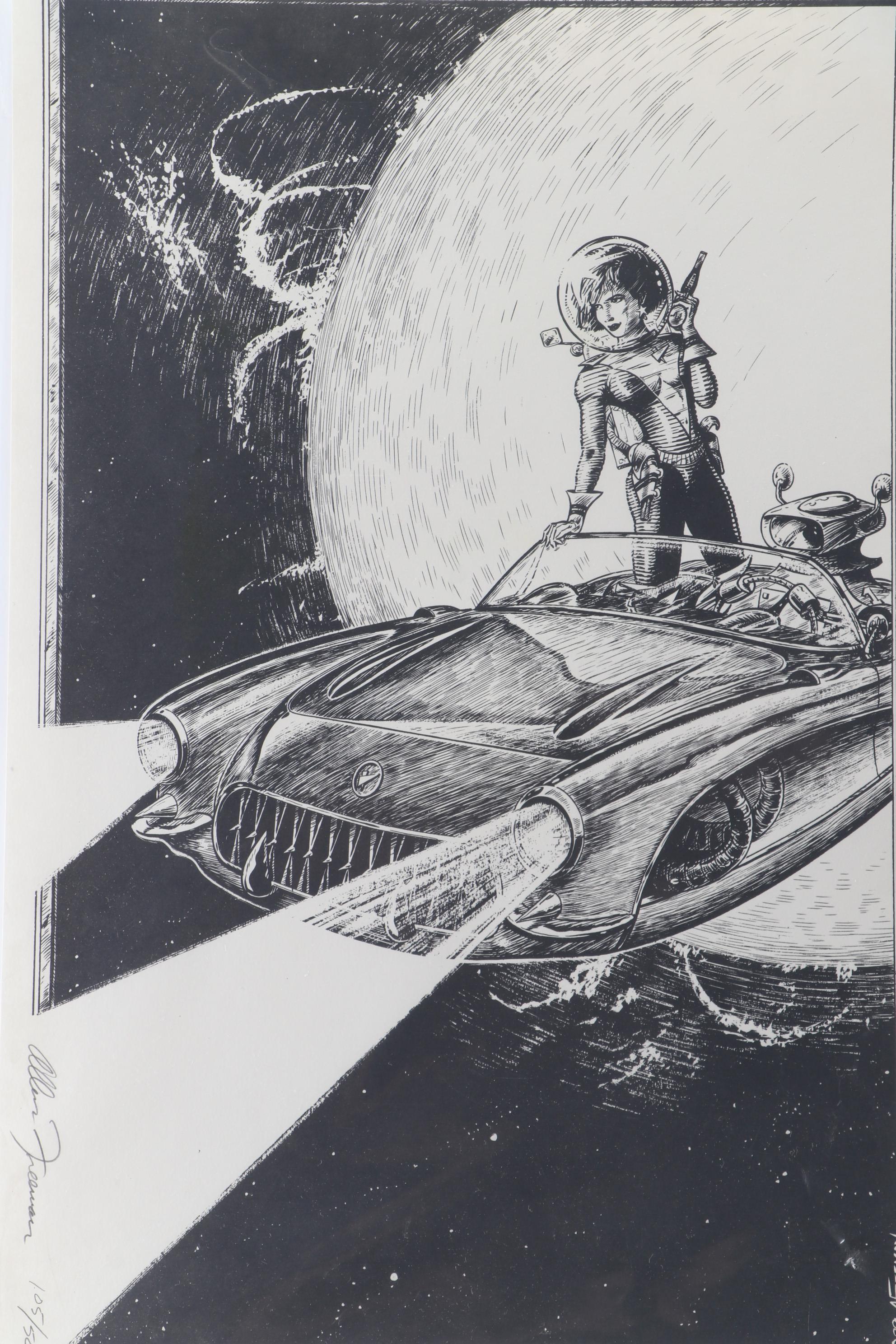 Allen Freemen Limited Edition and Gary Barker Drawings, Sketches, 1990s