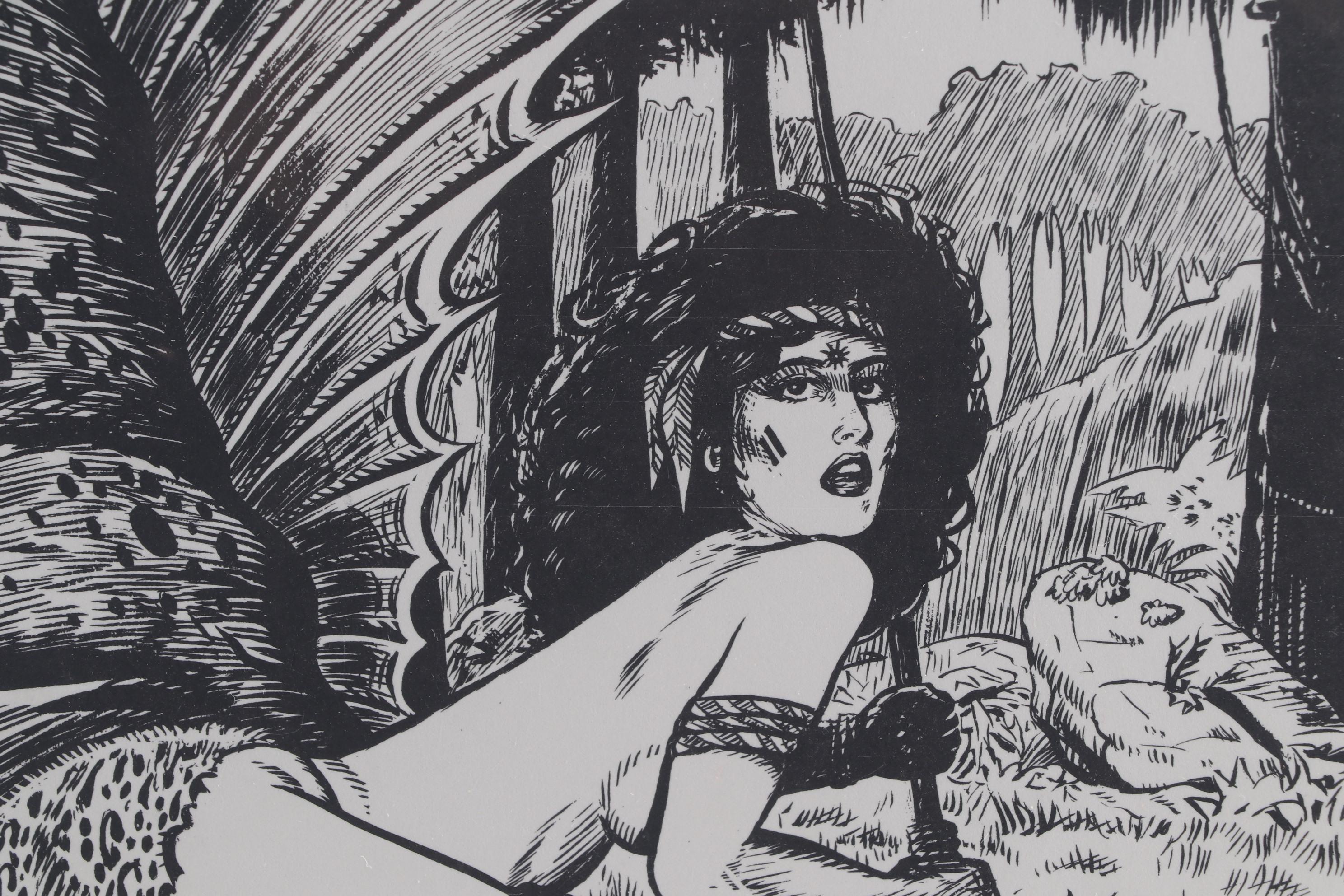 Allen Freemen Limited Edition and Gary Barker Drawings, Sketches, 1990s