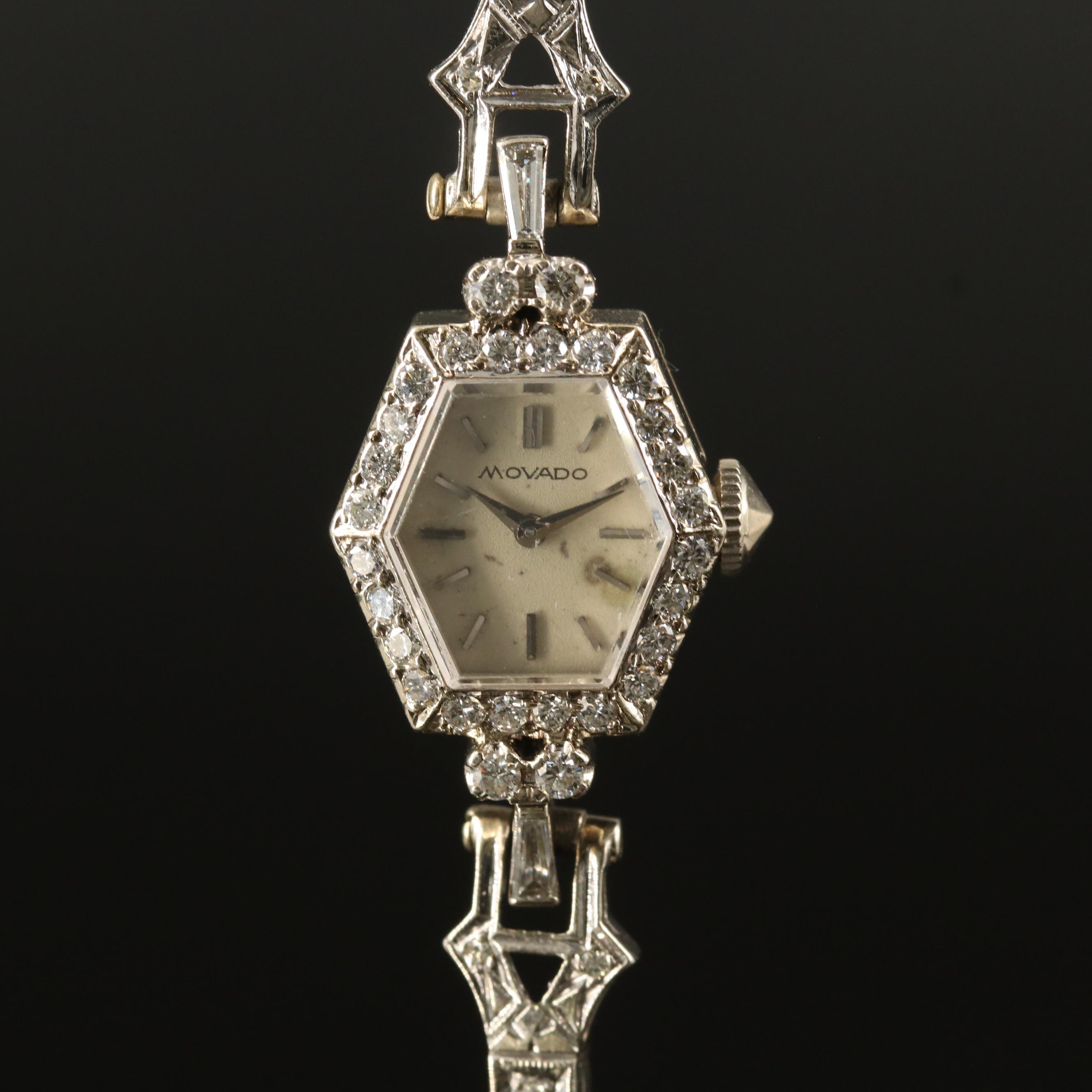 14K Vintage Movado Diamond Watch