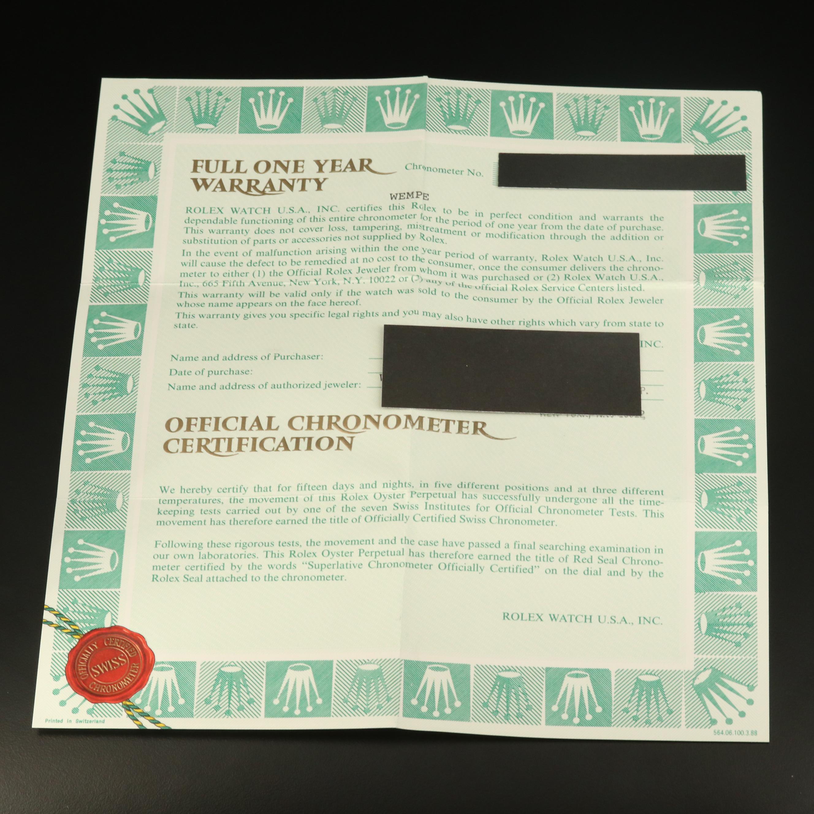 1989 Rolex Datejust Diamond Dial Watch