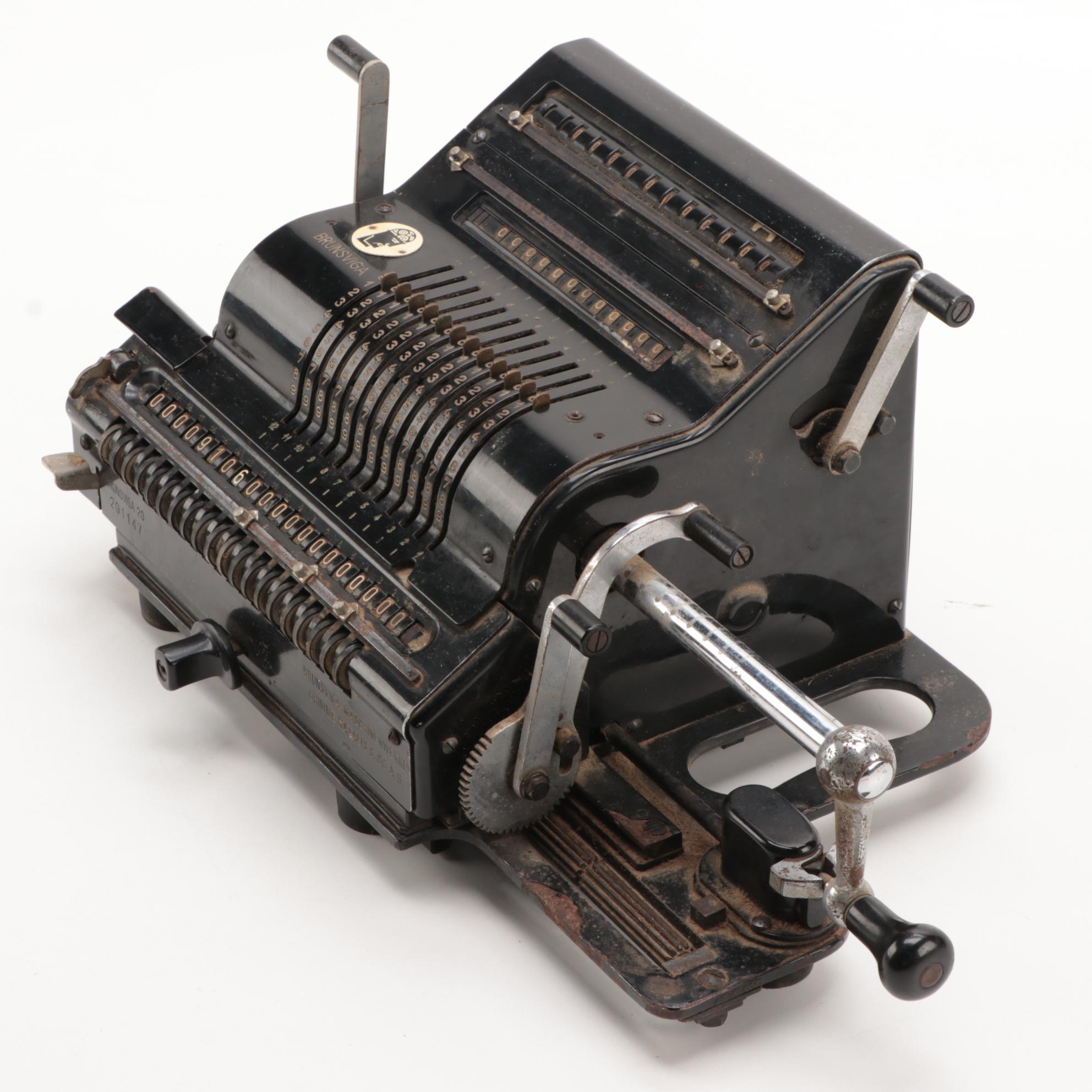 Brunsviga 20 German Cast Iron Calculator Machine, Early 20th Century