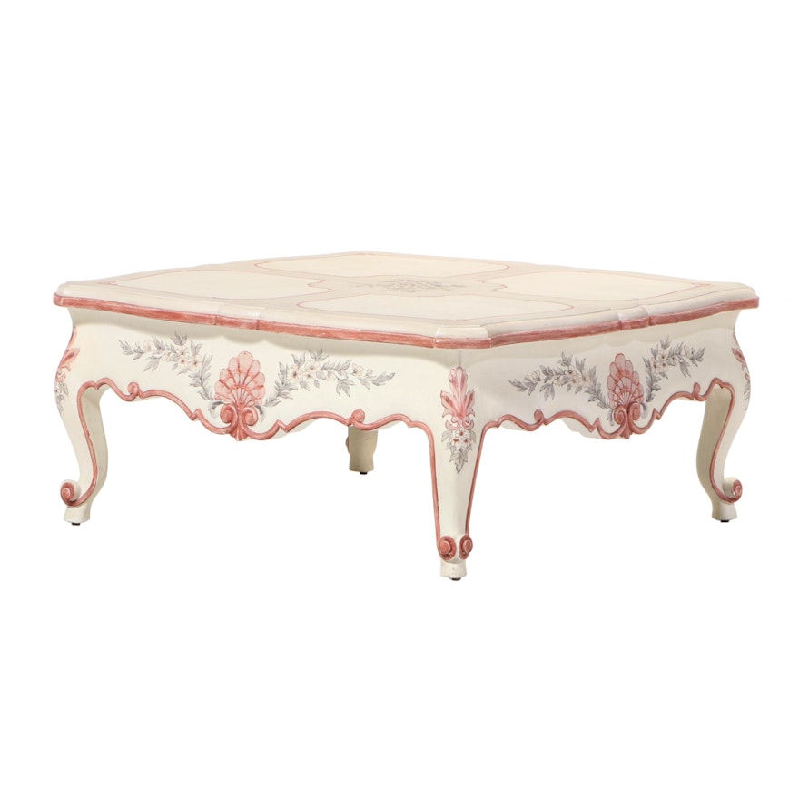 La Barge "Alexandrine Collection" Louis XV Style Paint-Decorated Coffee Table