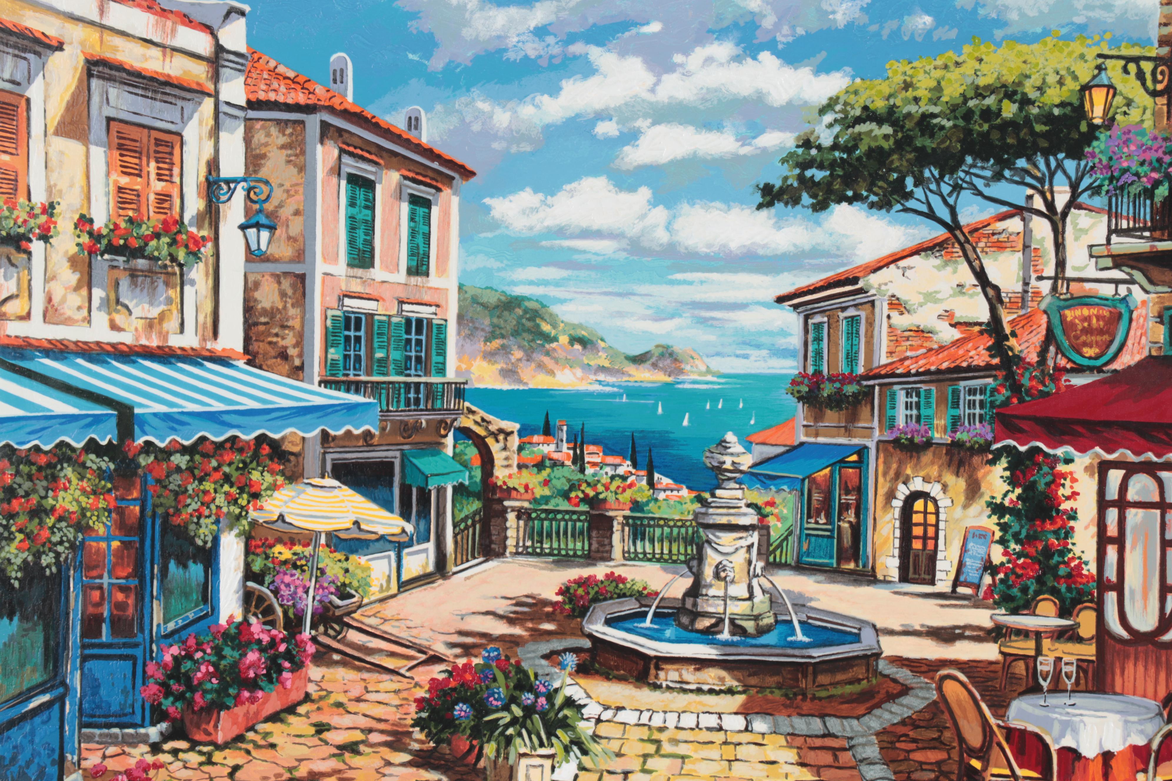 Anatoly Metlan Embellished Serigraph "A Stunning View"