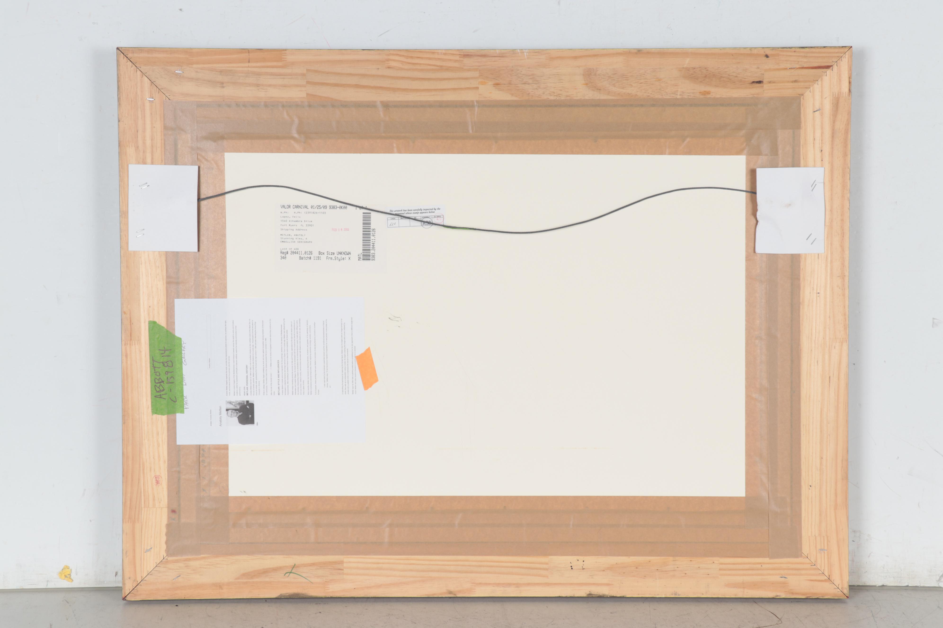 Anatoly Metlan Embellished Serigraph "A Stunning View"