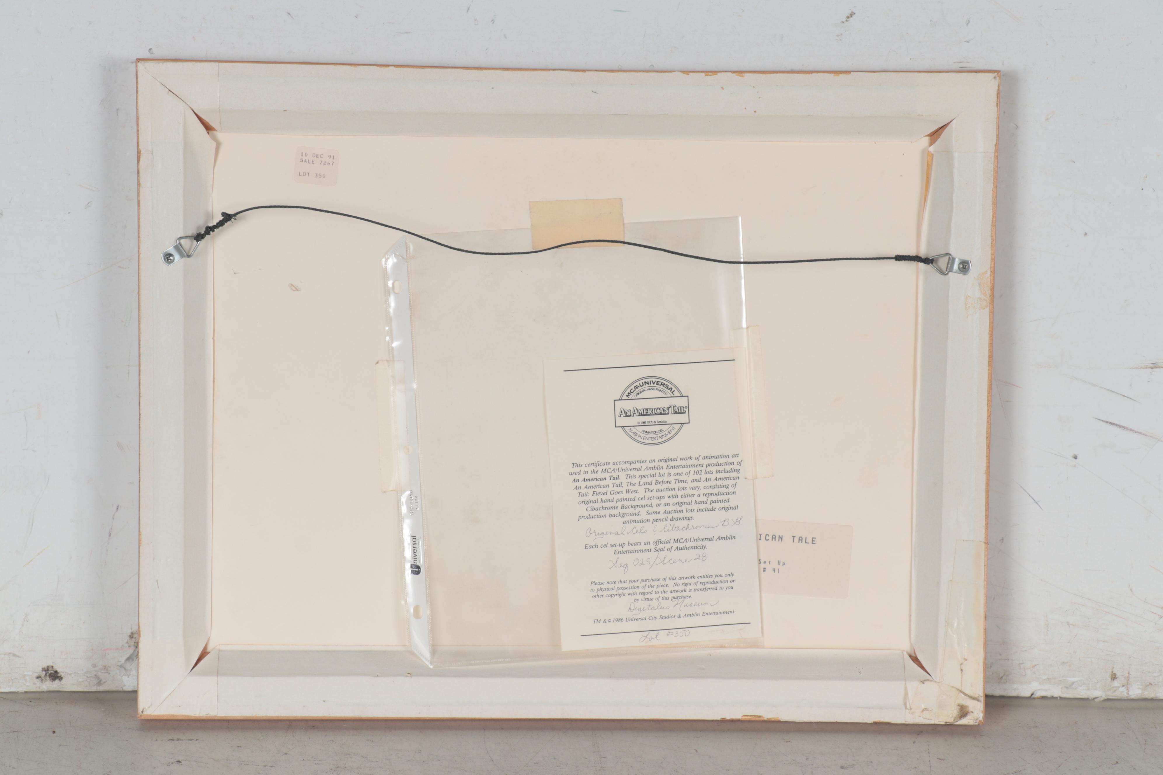 Universal Studios "An American Tail" Production Cel Setup, 1986