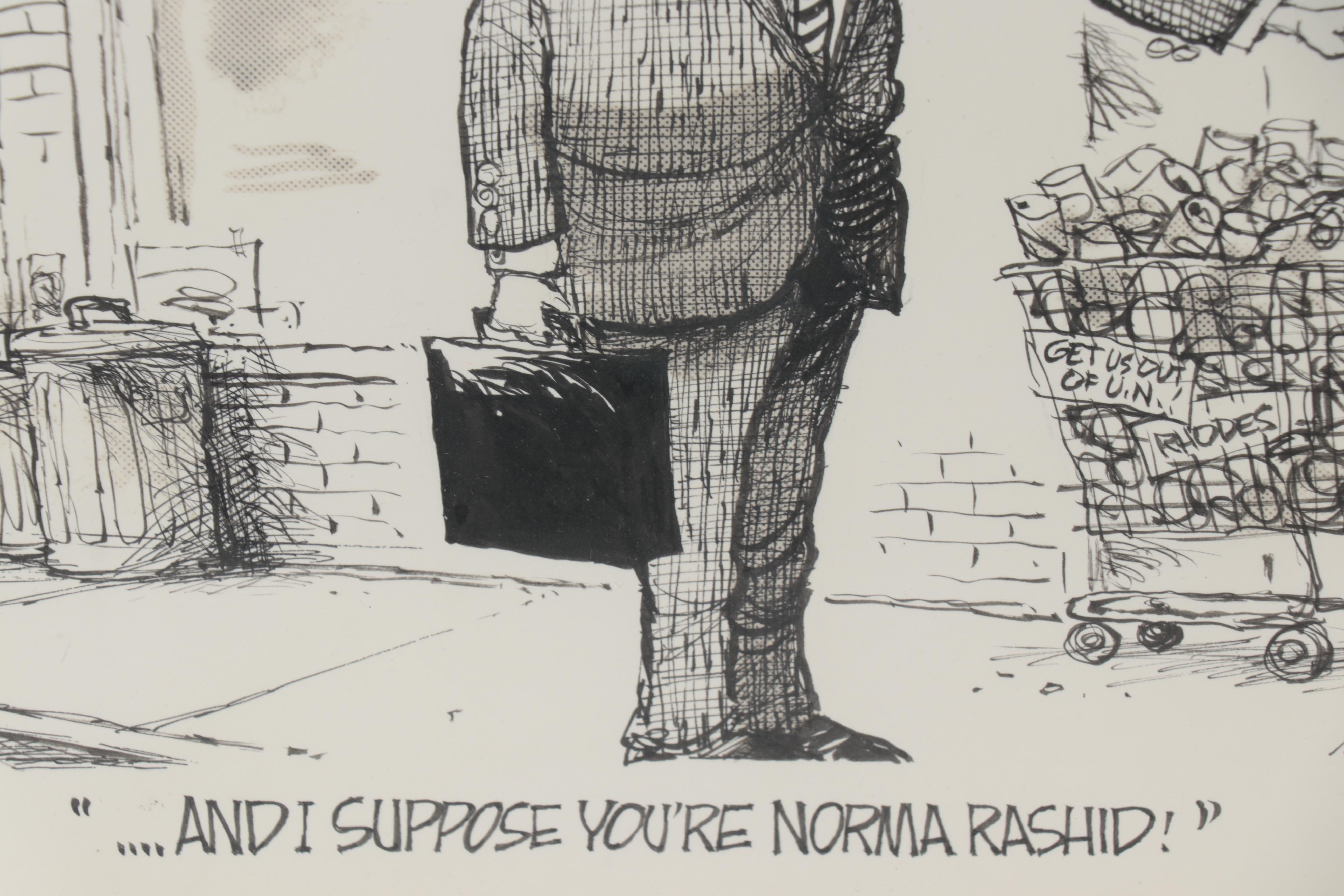 Jim Borgman Ink Drawing for "The Cincinnati Enquirer," 1991