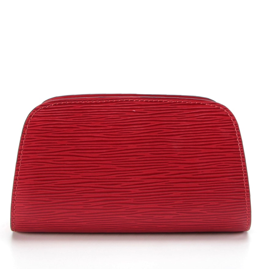 Louis Vuitton Dauphine PM Zip Case in Castilian Red Epi Leather