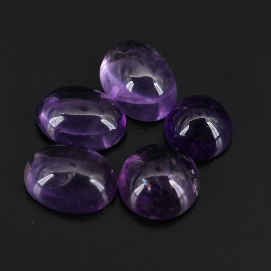 Loose 49.41 CTW Amethyst Round and Oval Cabochons