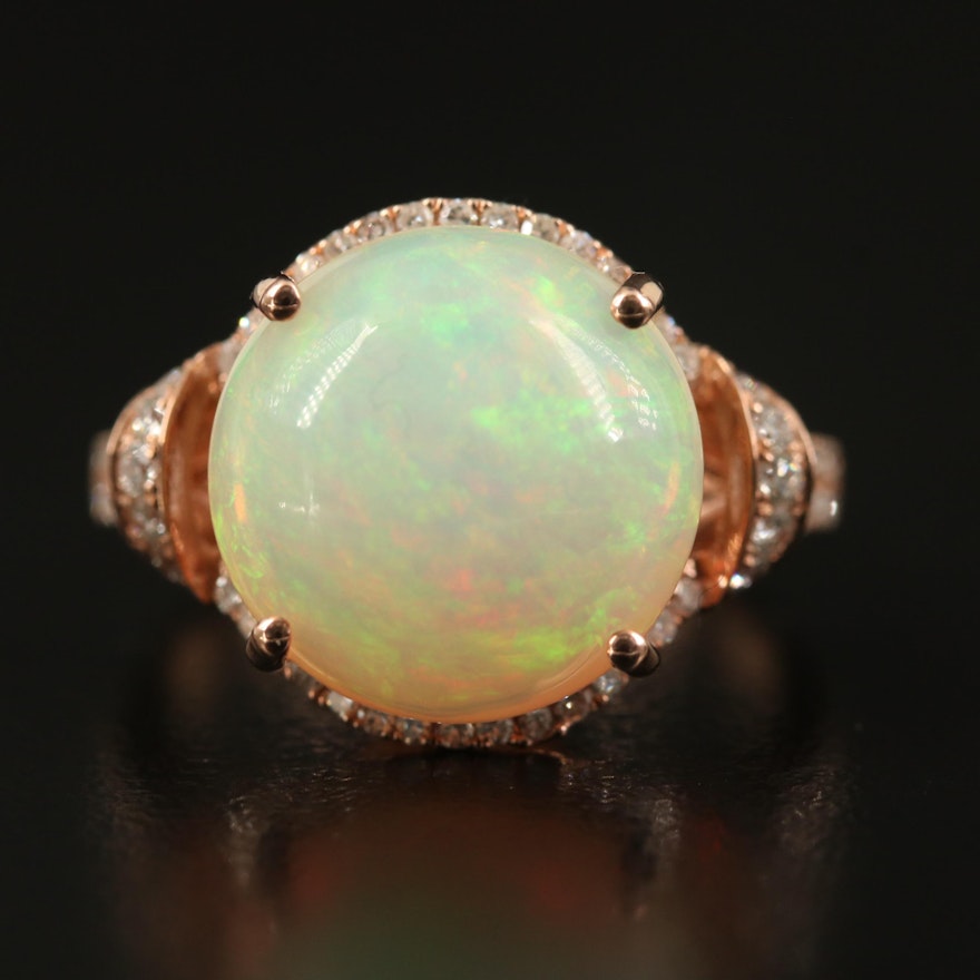 EFFY 14K Rose Gold Opal and Diamond Ring