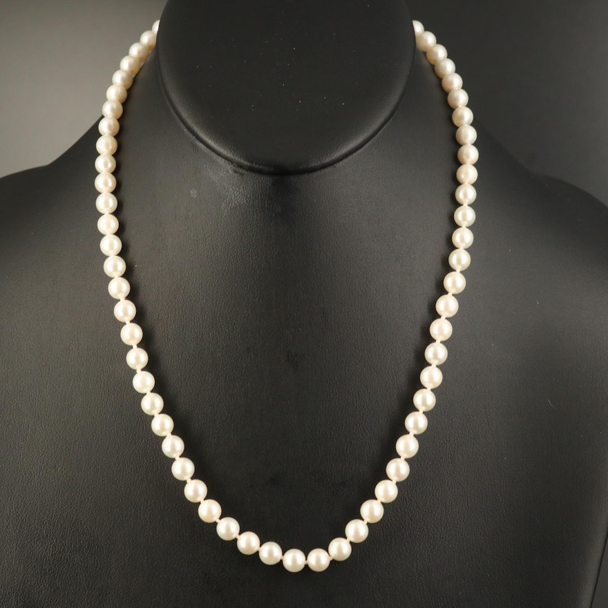 Pearl Strand Necklace with 14K Clasp