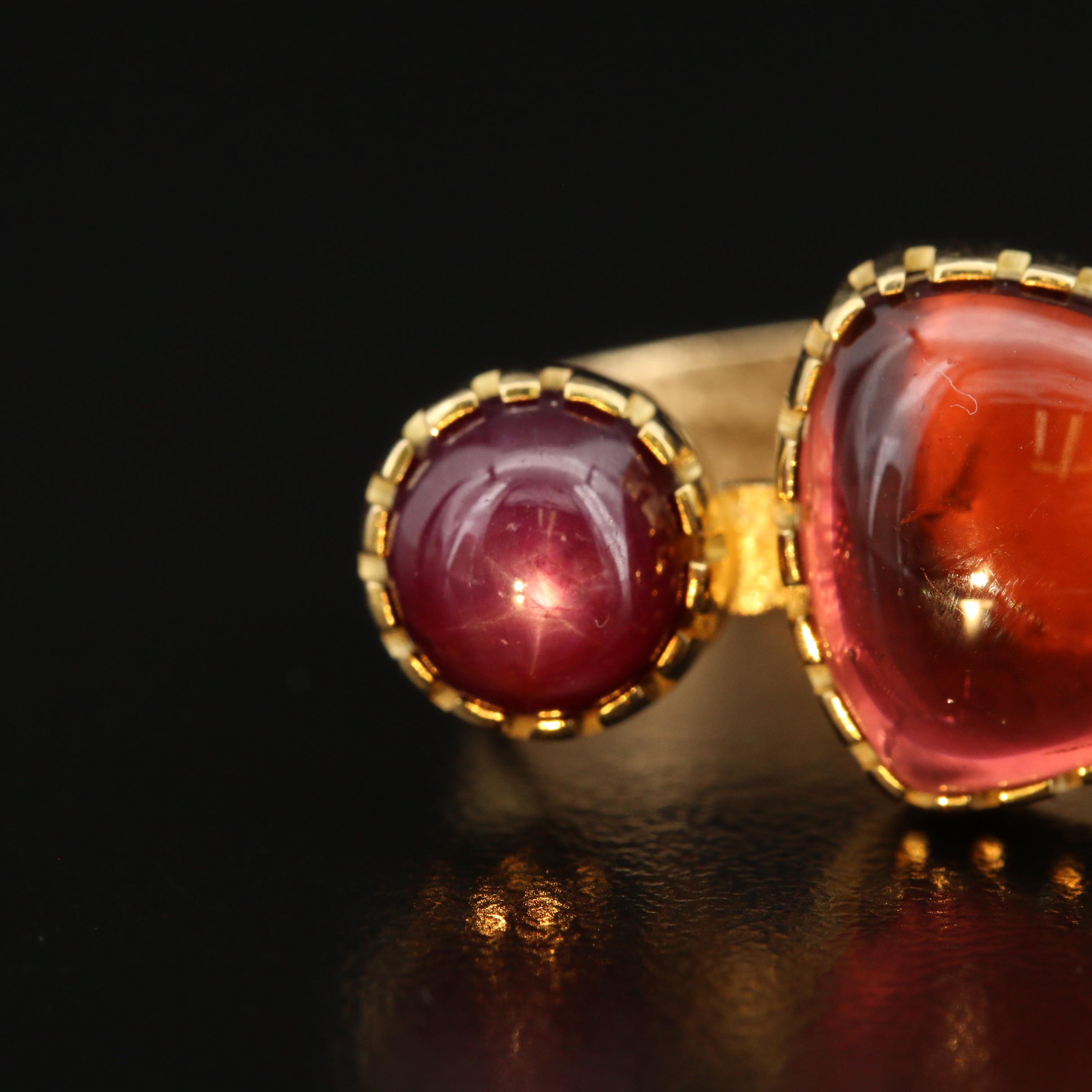 Gail Bird (Laguna) and Yazzie Johnson (Navajo Diné) 18K Tourmaline and Ruby Ring