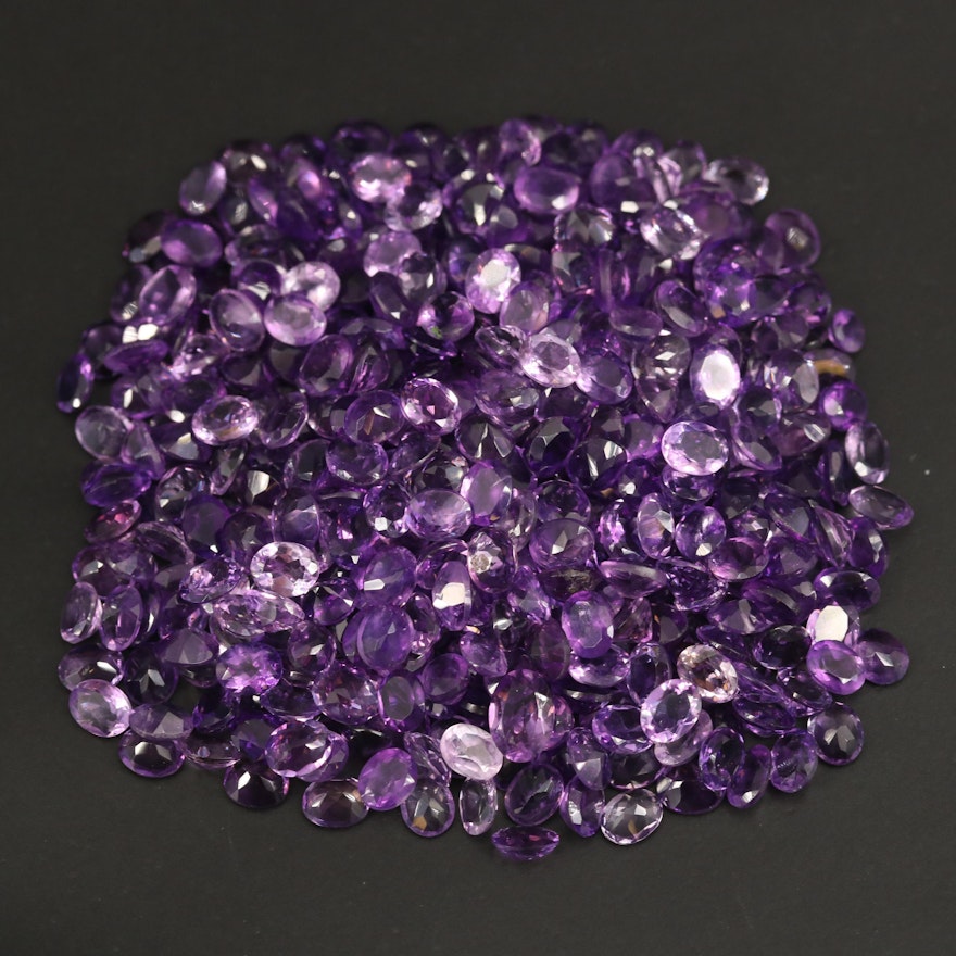 Loose 149.18 CTW Oval Faceted Amethysts