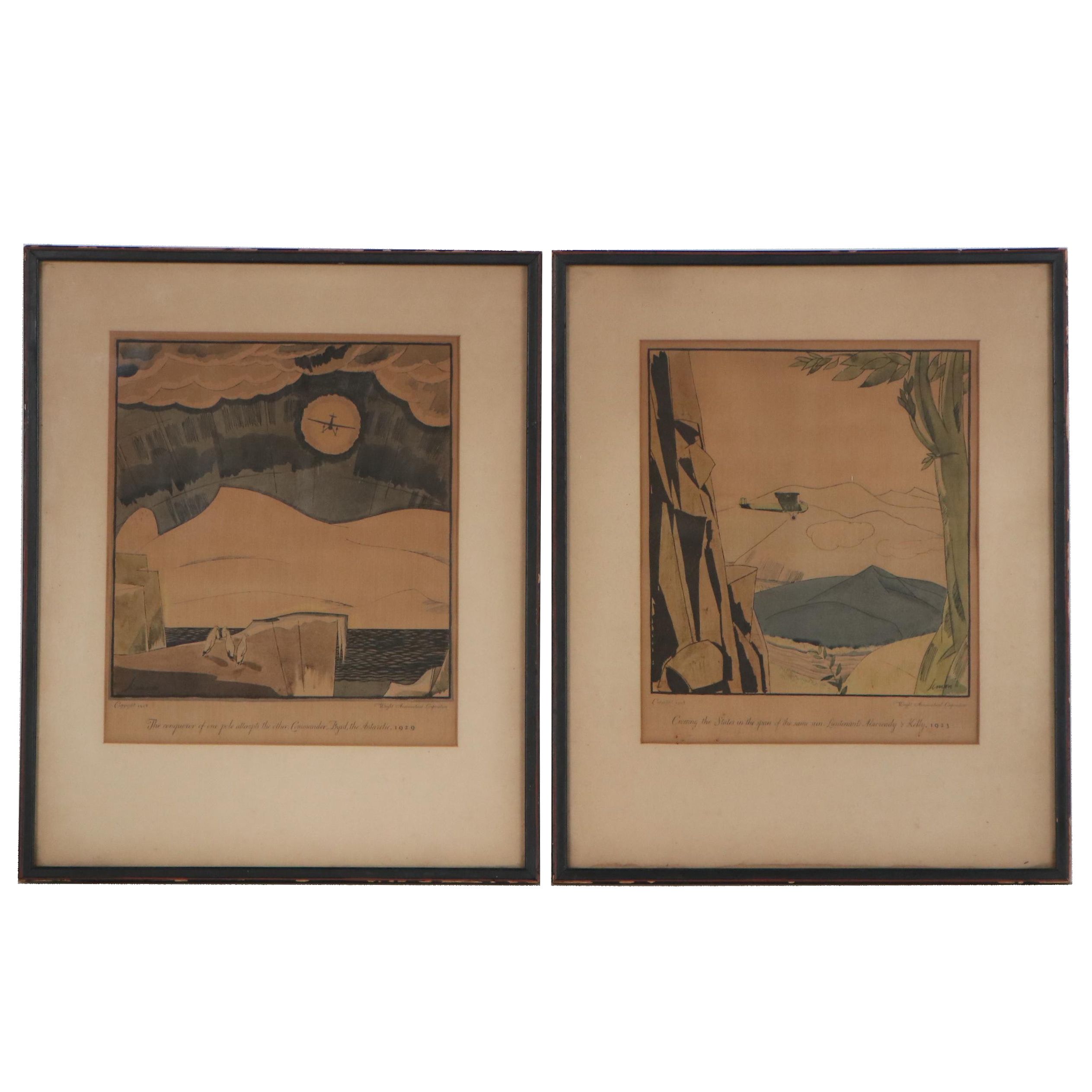 Color Halftones after Frank Lemon of Air Exploits, 1928