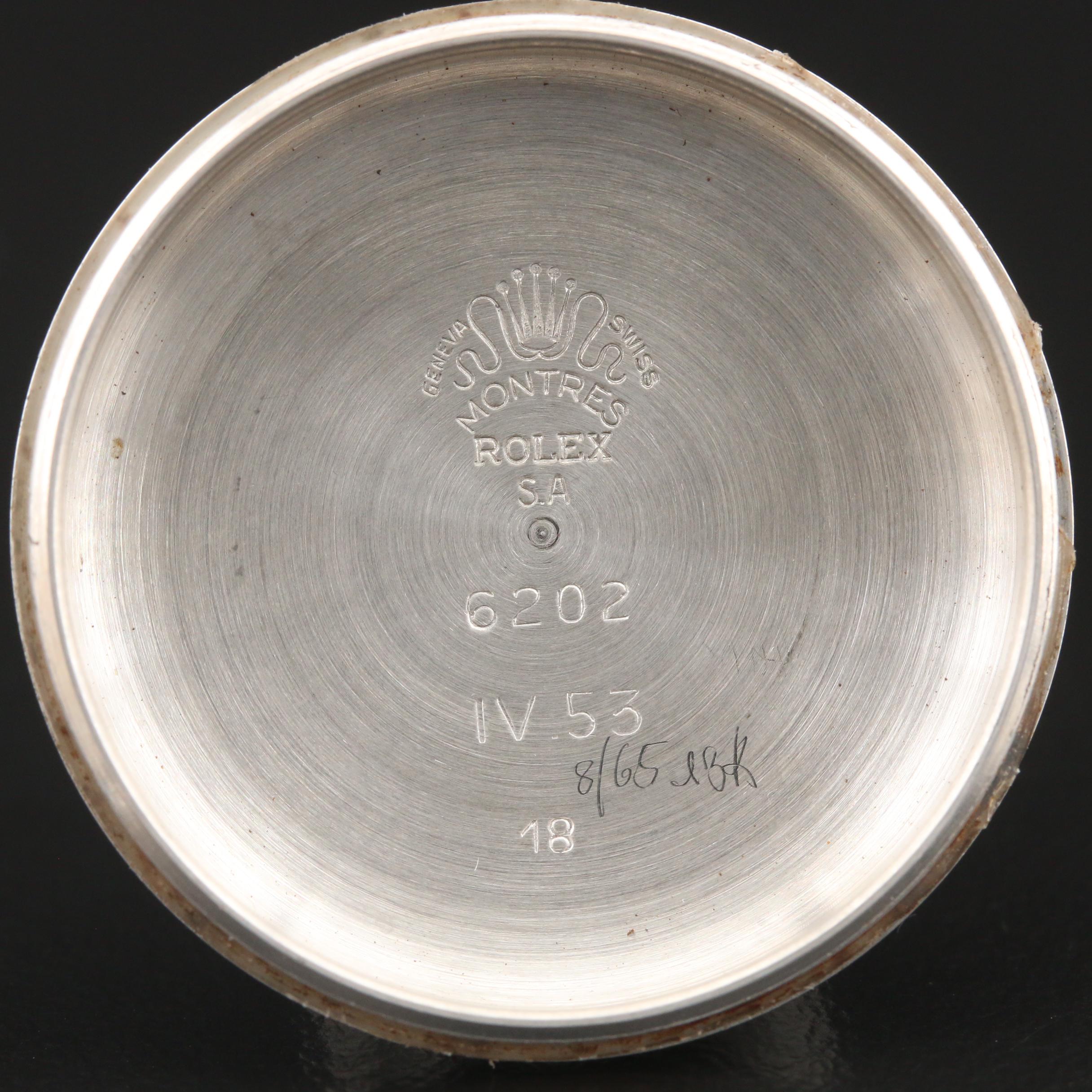 1953 Rolex Turn-O-Graph 6202 Honeycomb Dial Stainless Steel Watch