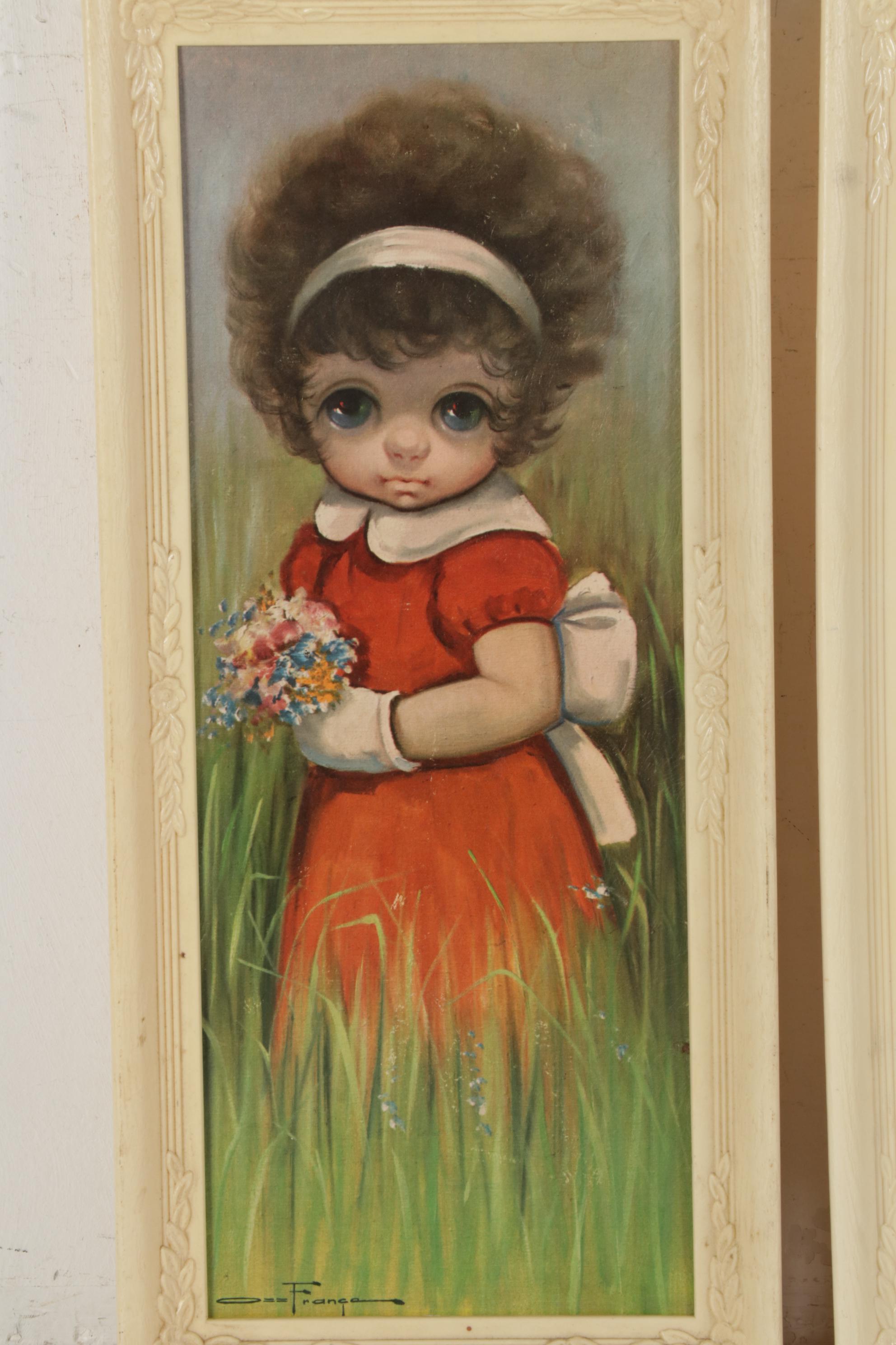 Offset Lithographs after Ozz França of Children in the Style of Margaret Keane