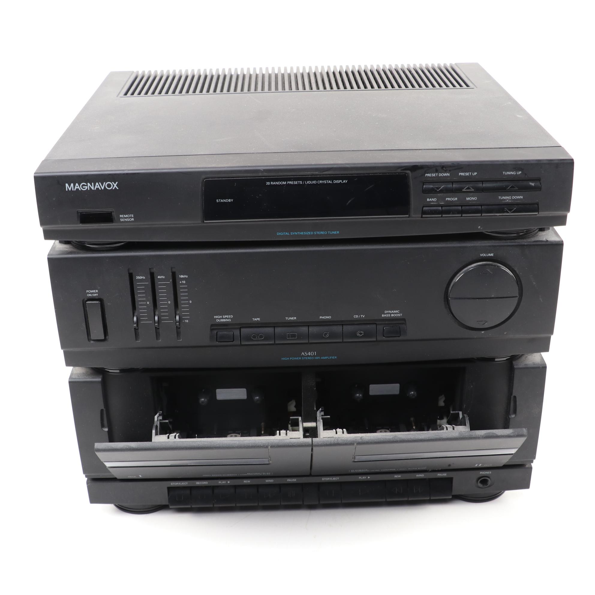 RCA 5 Disc CD Changer and Magnavox Receiver Cassette Player