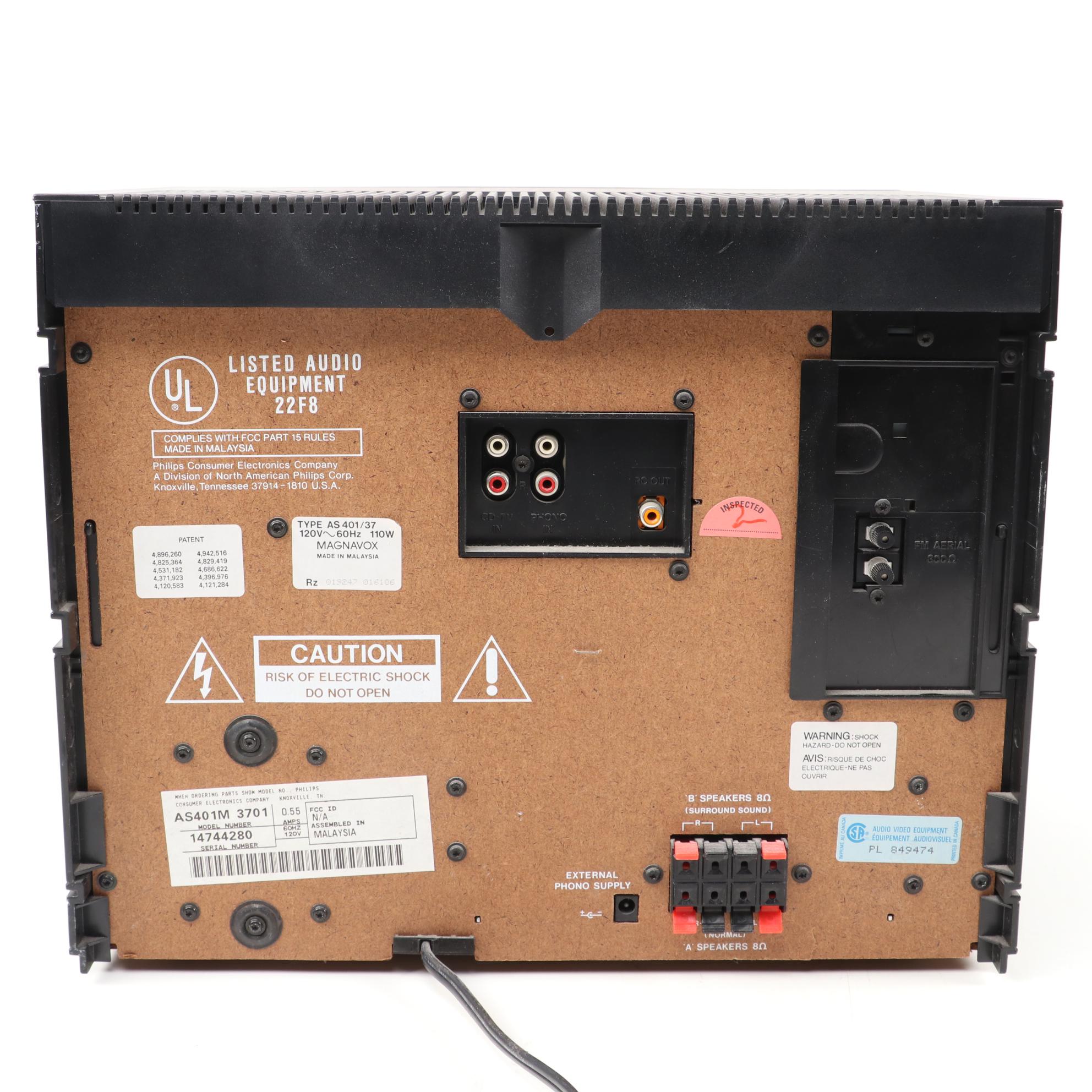 RCA 5 Disc CD Changer and Magnavox Receiver Cassette Player