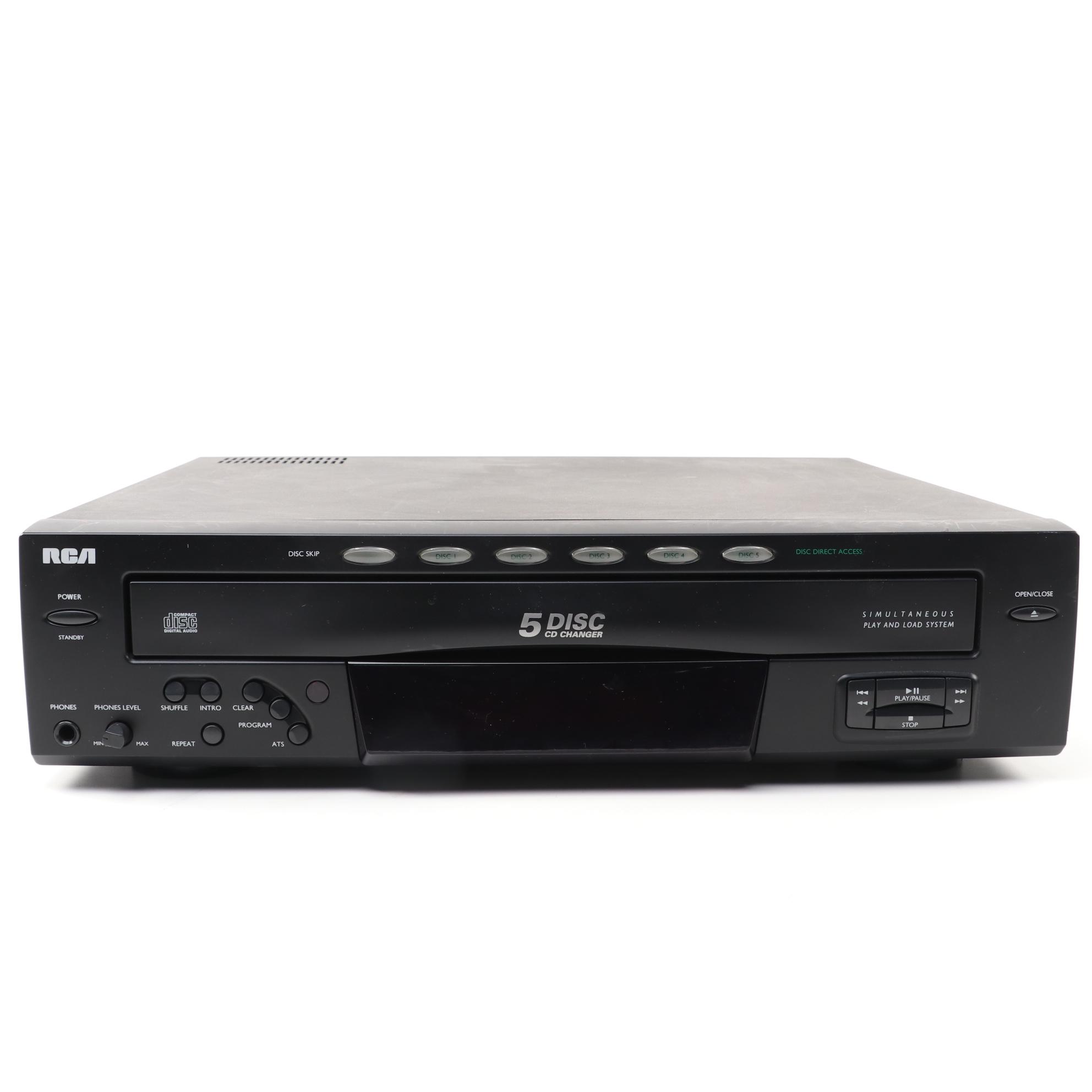 RCA 5 Disc CD Changer and Magnavox Receiver Cassette Player