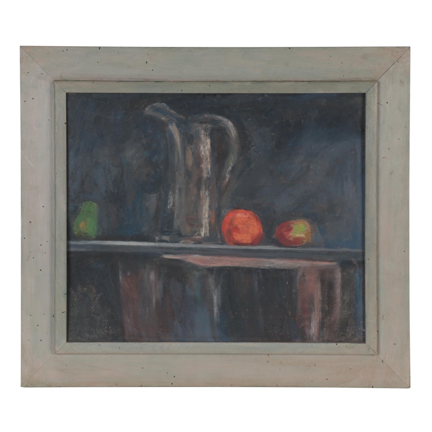 Still Life Oil Painting with Fruit, Mid-20th Century
