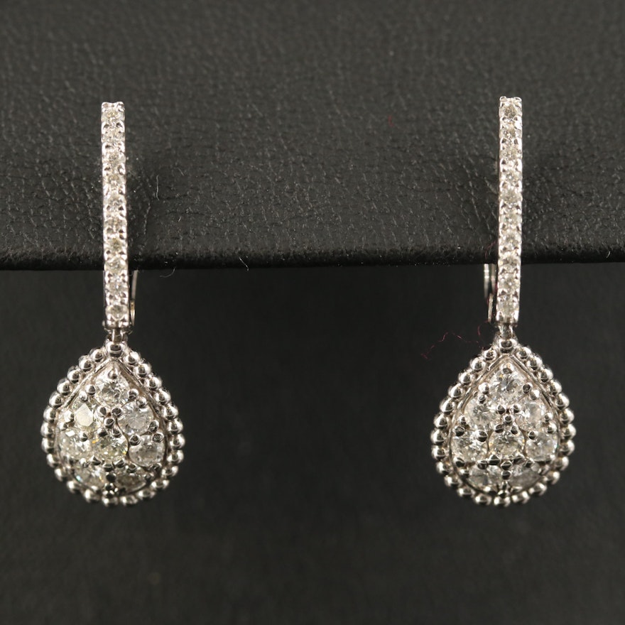 14K Diamond Teardrop Earrings