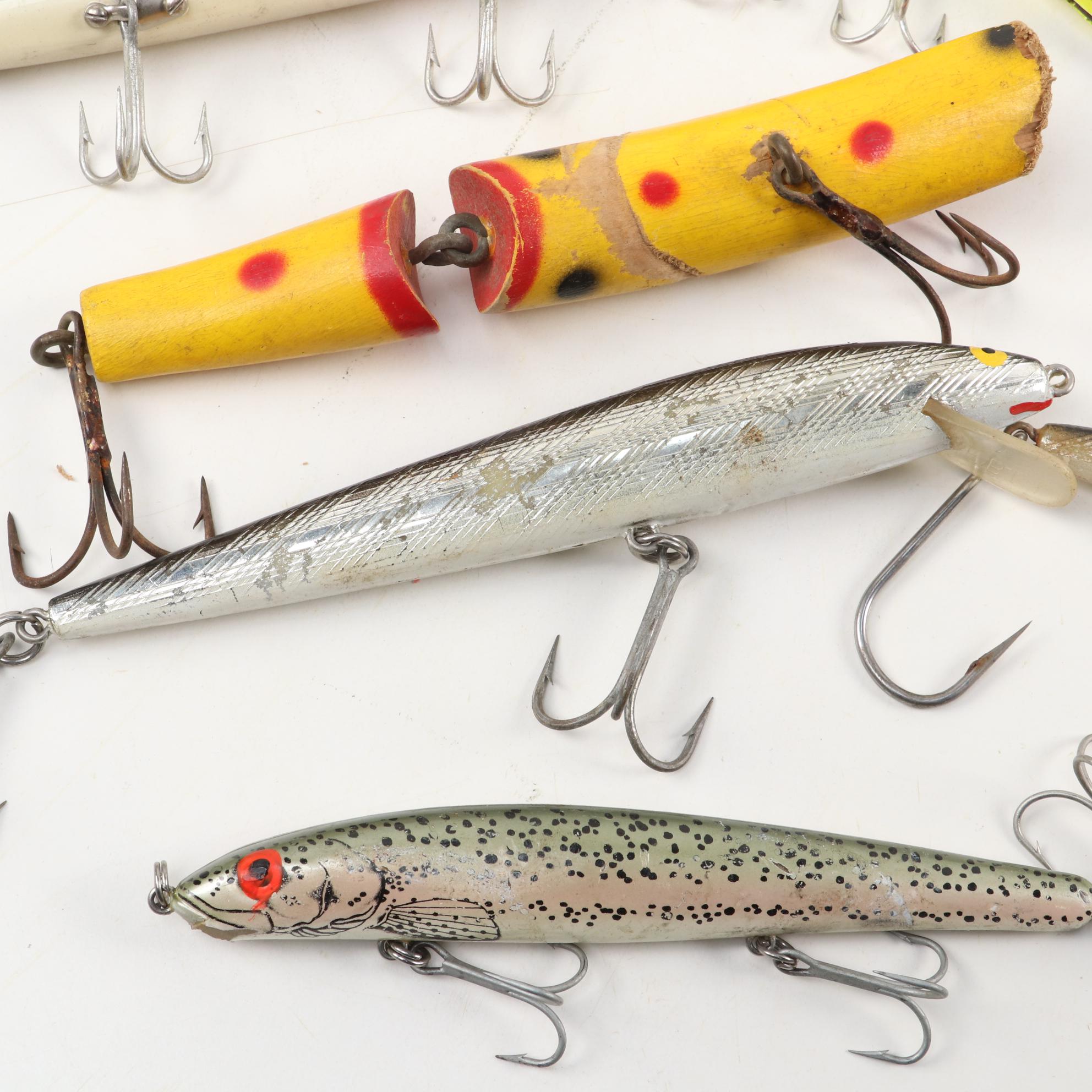 Fred Arbogast Signed and Other Lures Including Burke, Rapala, Cisco,  Mid-20th C