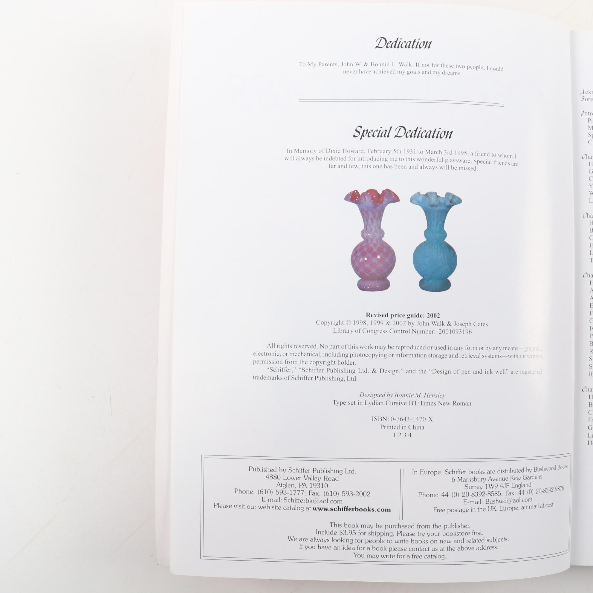 Fenton Glass Reference Book, Hobnail Compote, Carnival Glass and Bud Vase