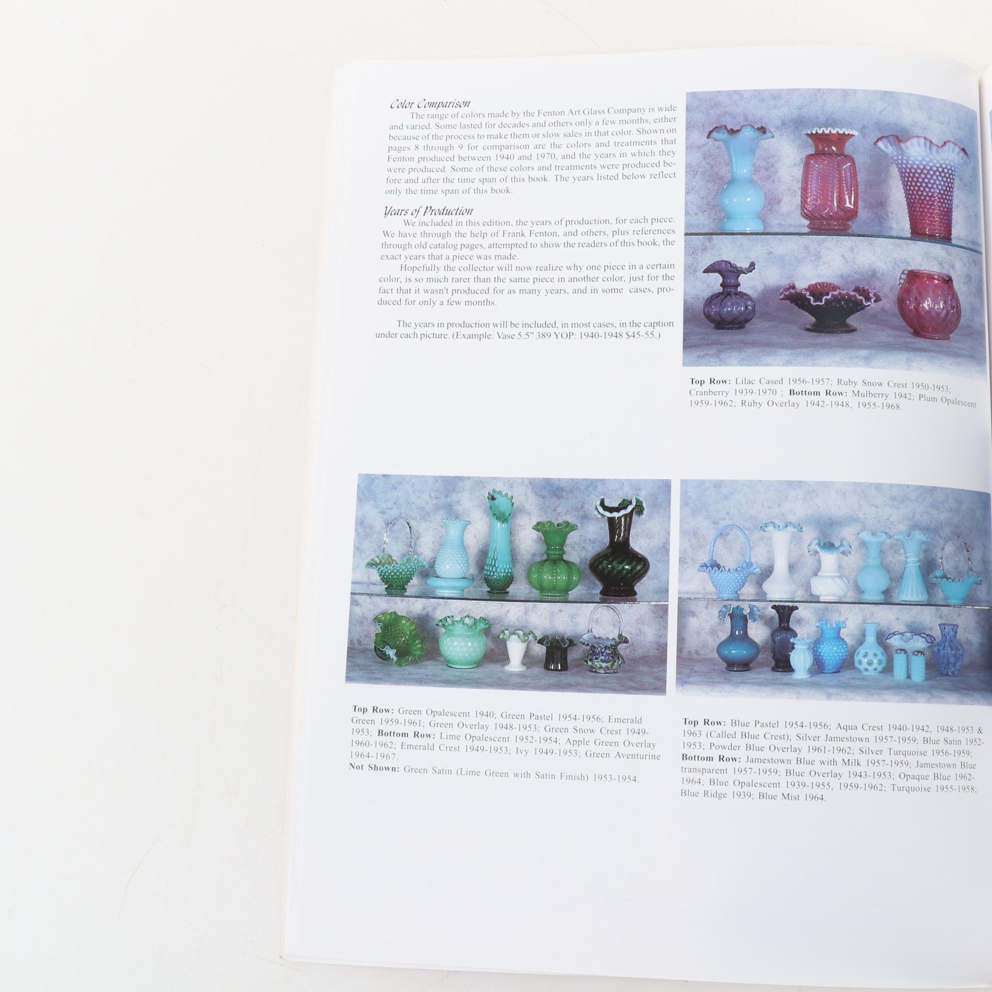 Fenton Glass Reference Book, Hobnail Compote, Carnival Glass and Bud Vase