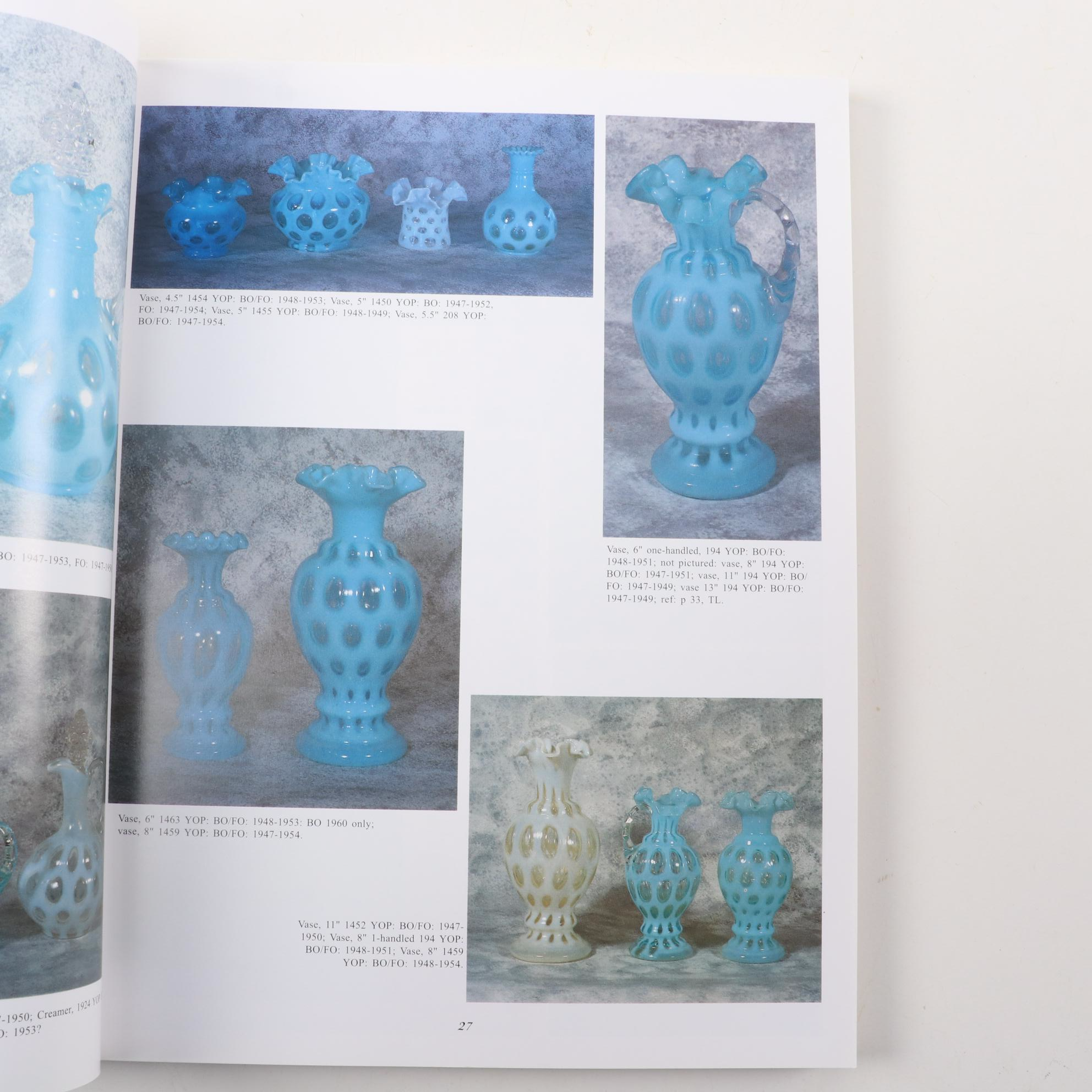 Fenton Glass Reference Book, Hobnail Compote, Carnival Glass and Bud Vase