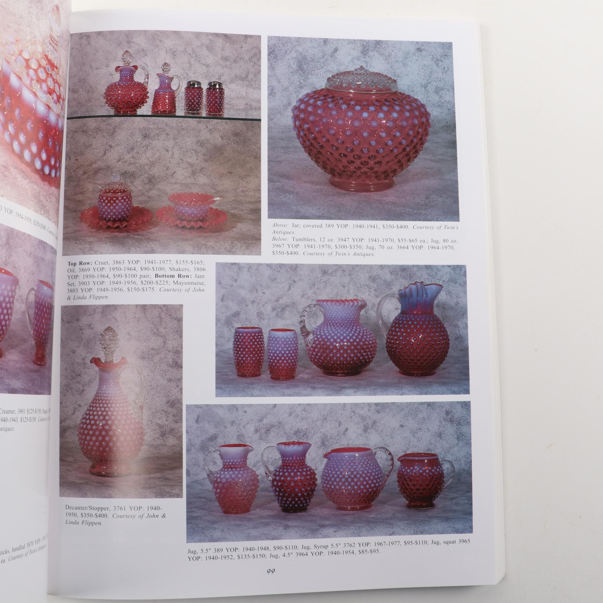 Fenton Glass Reference Book, Hobnail Compote, Carnival Glass and Bud Vase