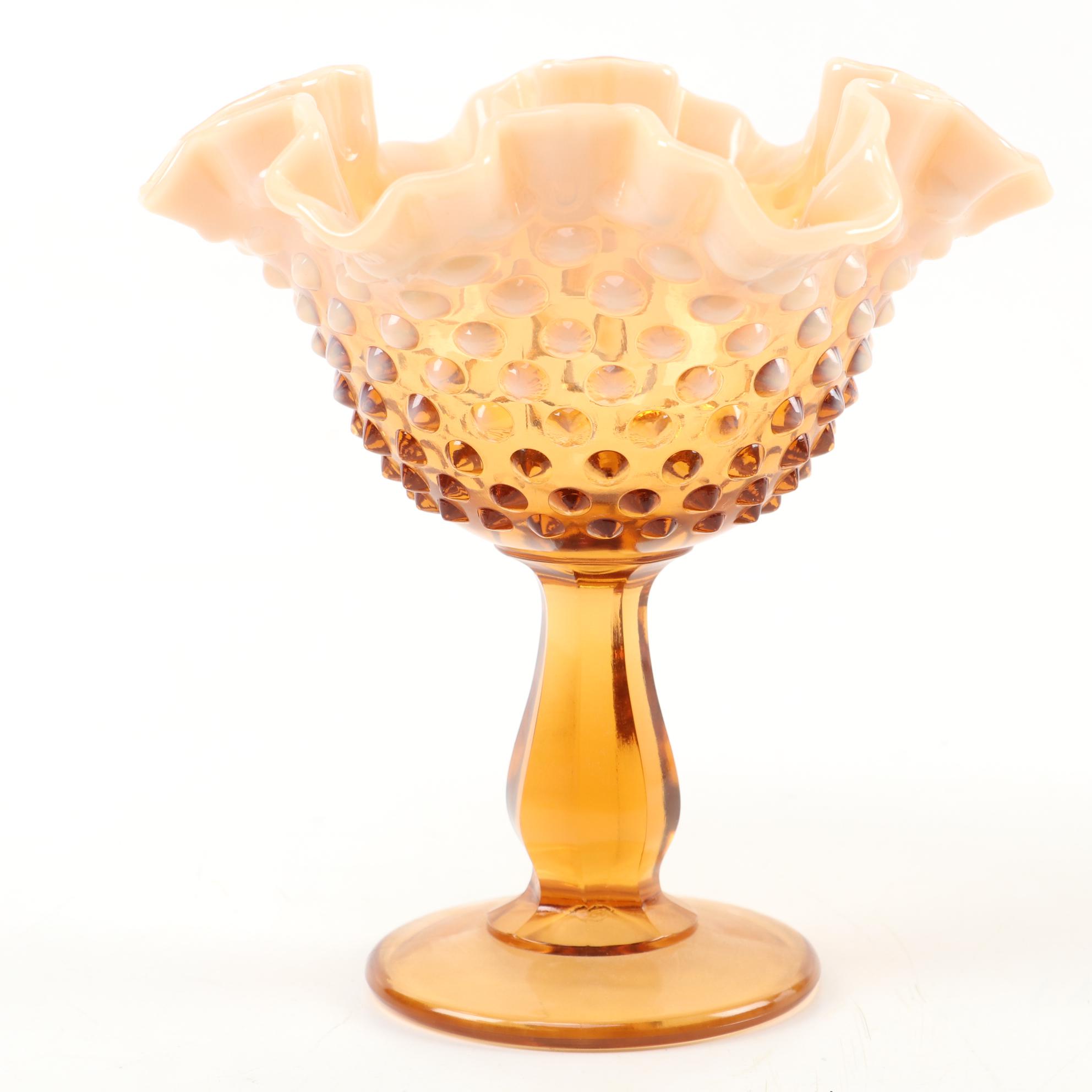 Fenton Glass Reference Book, Hobnail Compote, Carnival Glass and Bud Vase