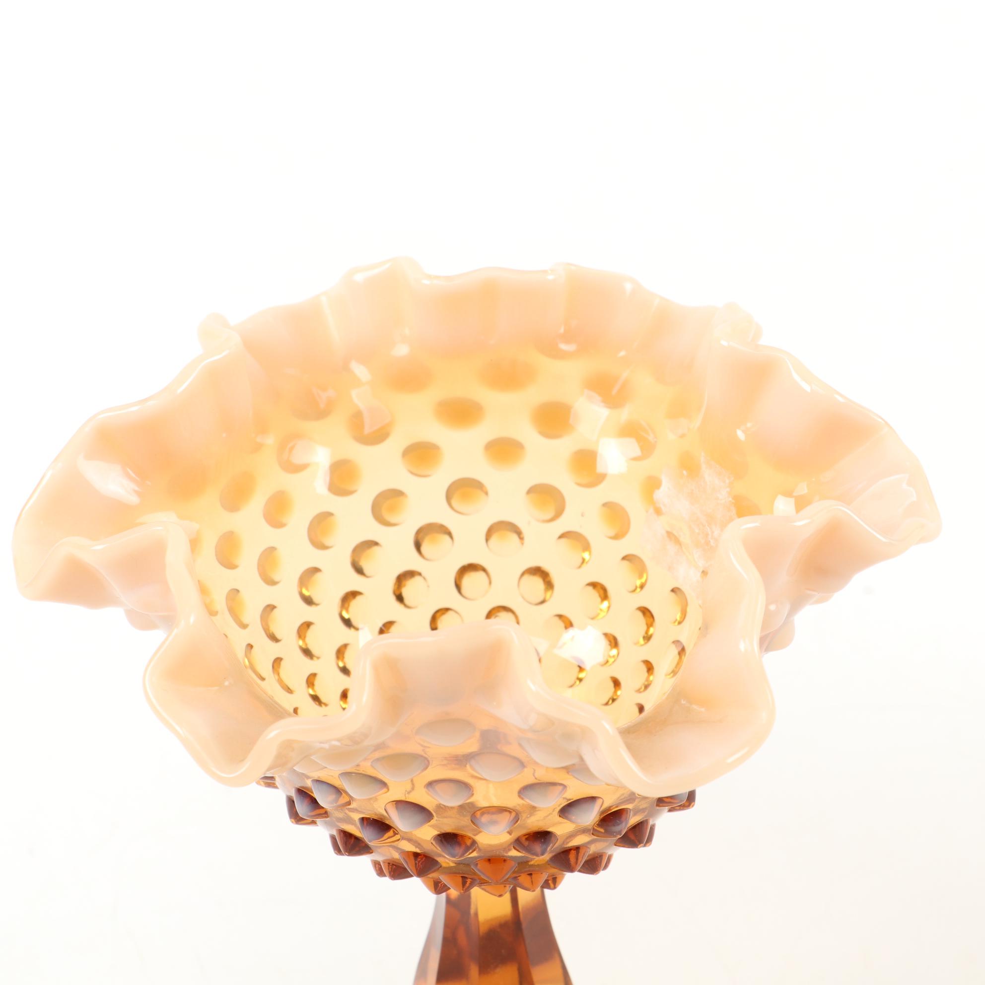 Fenton Glass Reference Book, Hobnail Compote, Carnival Glass and Bud Vase