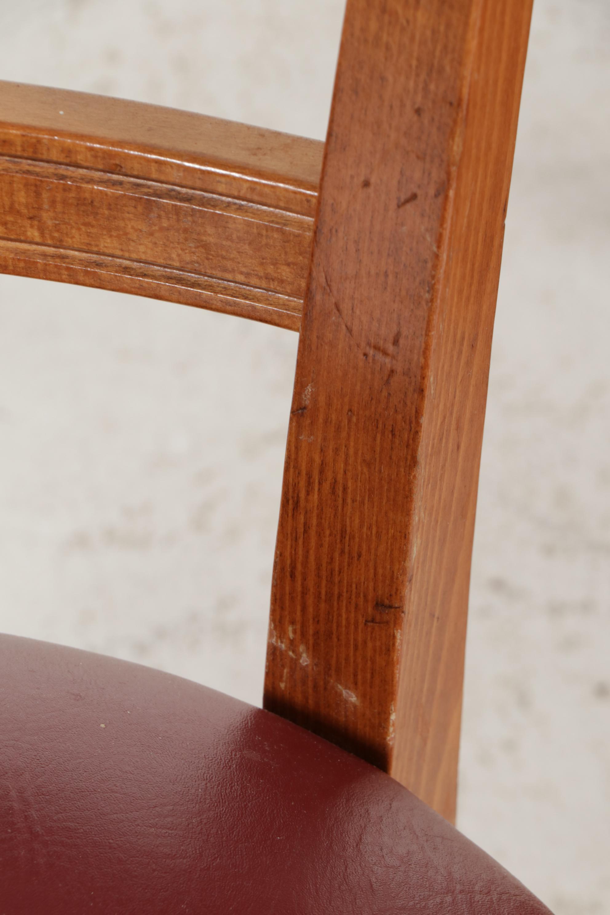 Five Nichols & Stone "Mont Blanc" Birch and Leather Upholstered Dining Chairs