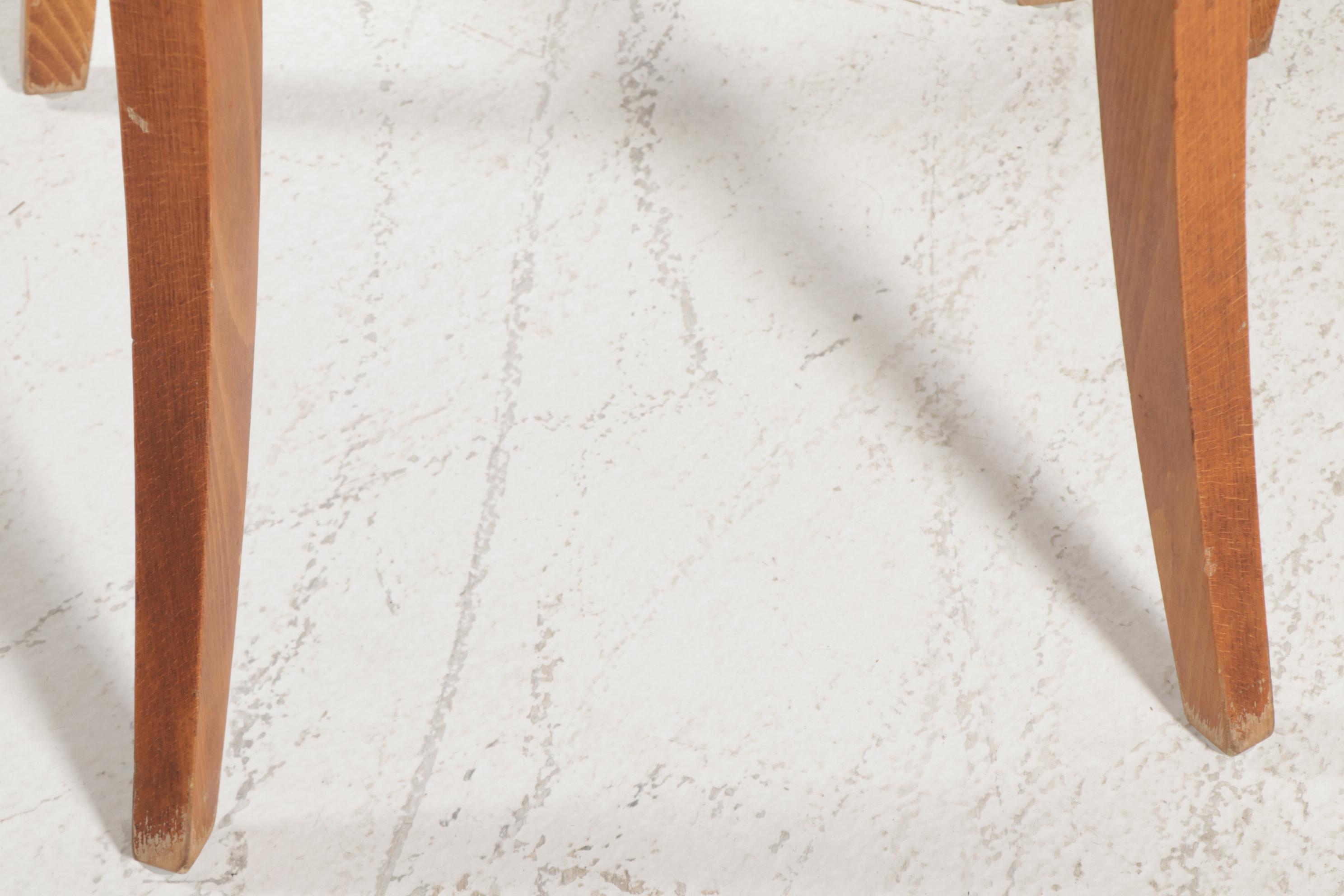 Five Nichols & Stone "Mont Blanc" Birch and Leather Upholstered Dining Chairs