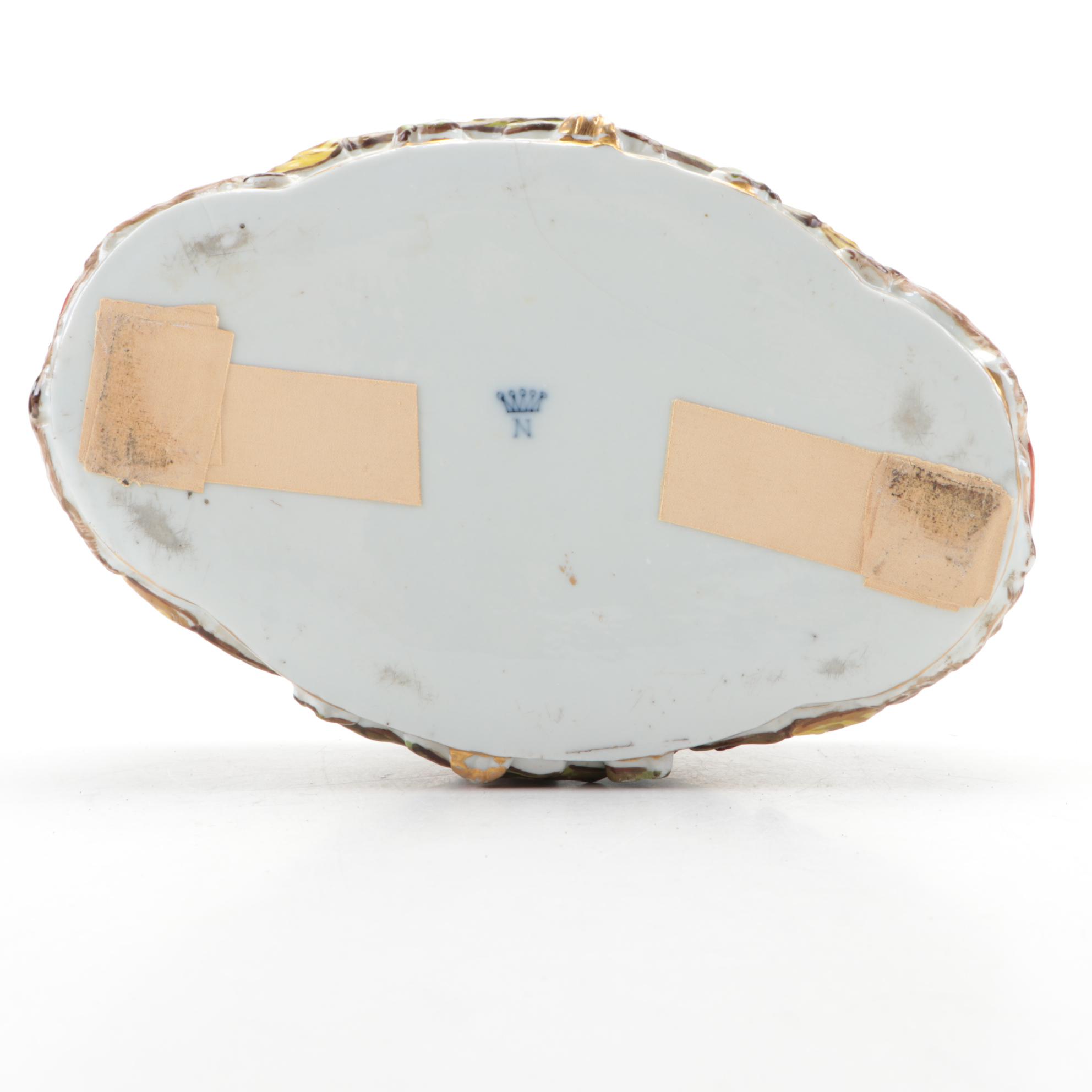 Ernst Bohne Sons German Porcelain Box, Early 20th Century