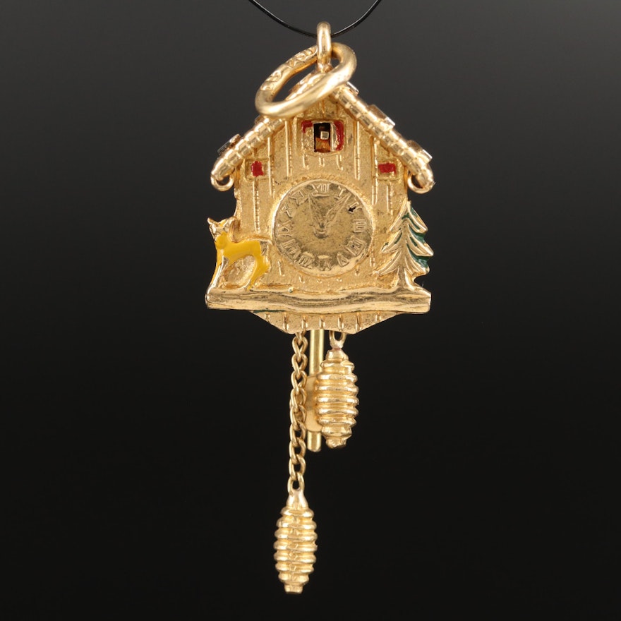 18K Enamel Articulated Cuckoo Clock