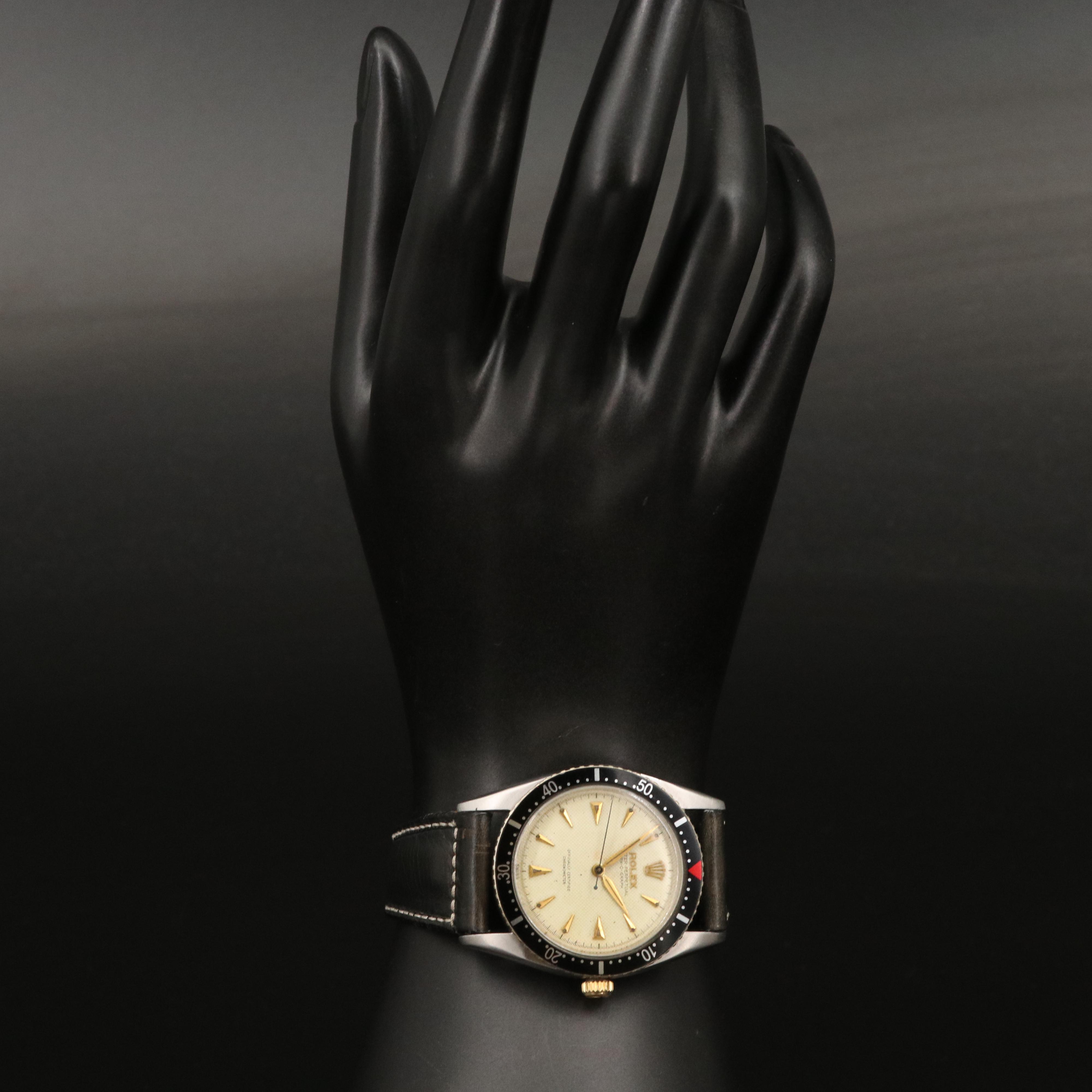 1953 Rolex Turn-O-Graph 6202 Honeycomb Dial Stainless Steel Watch